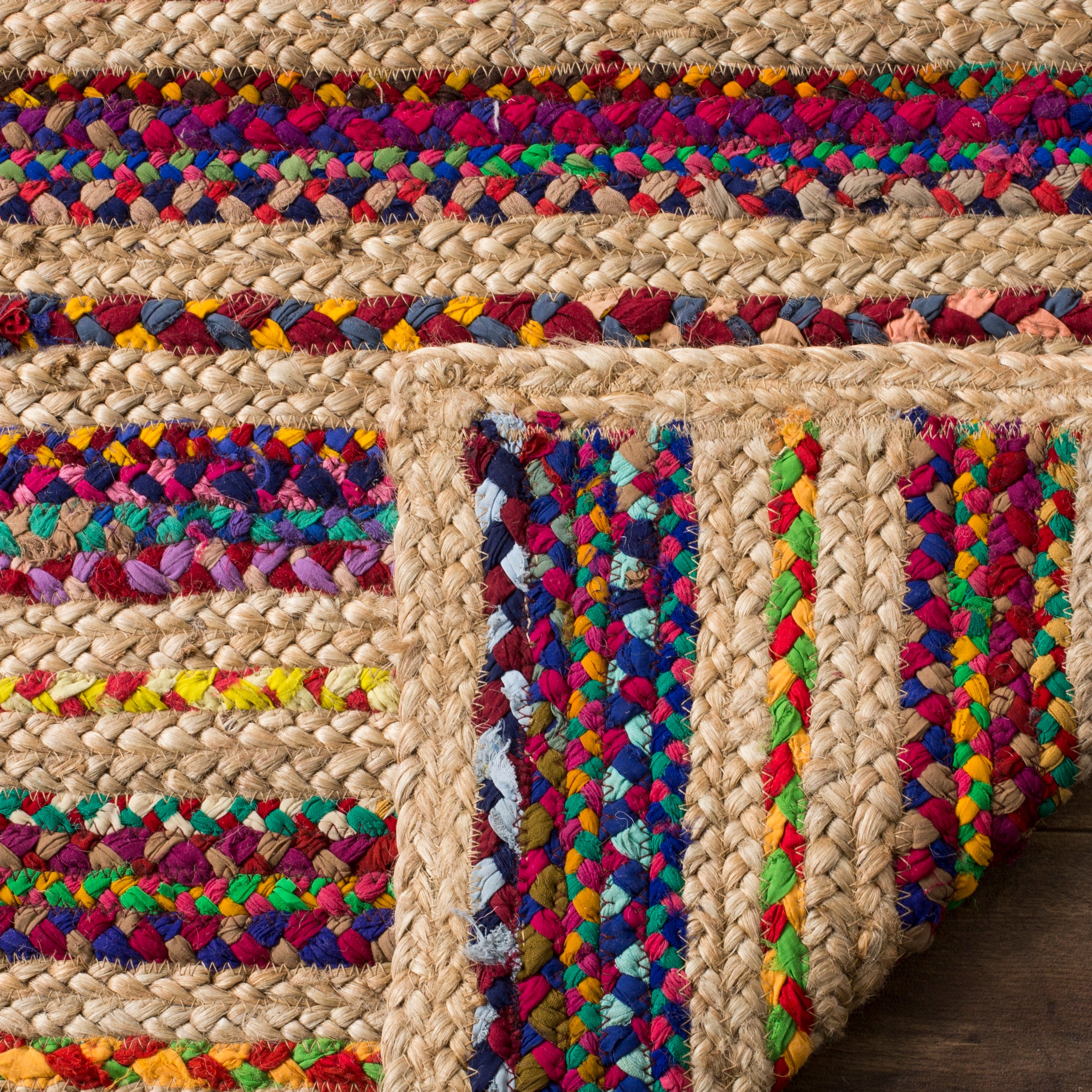 Multicolor Hand-Knotted Wool and Cotton 8' x 10' Area Rug
