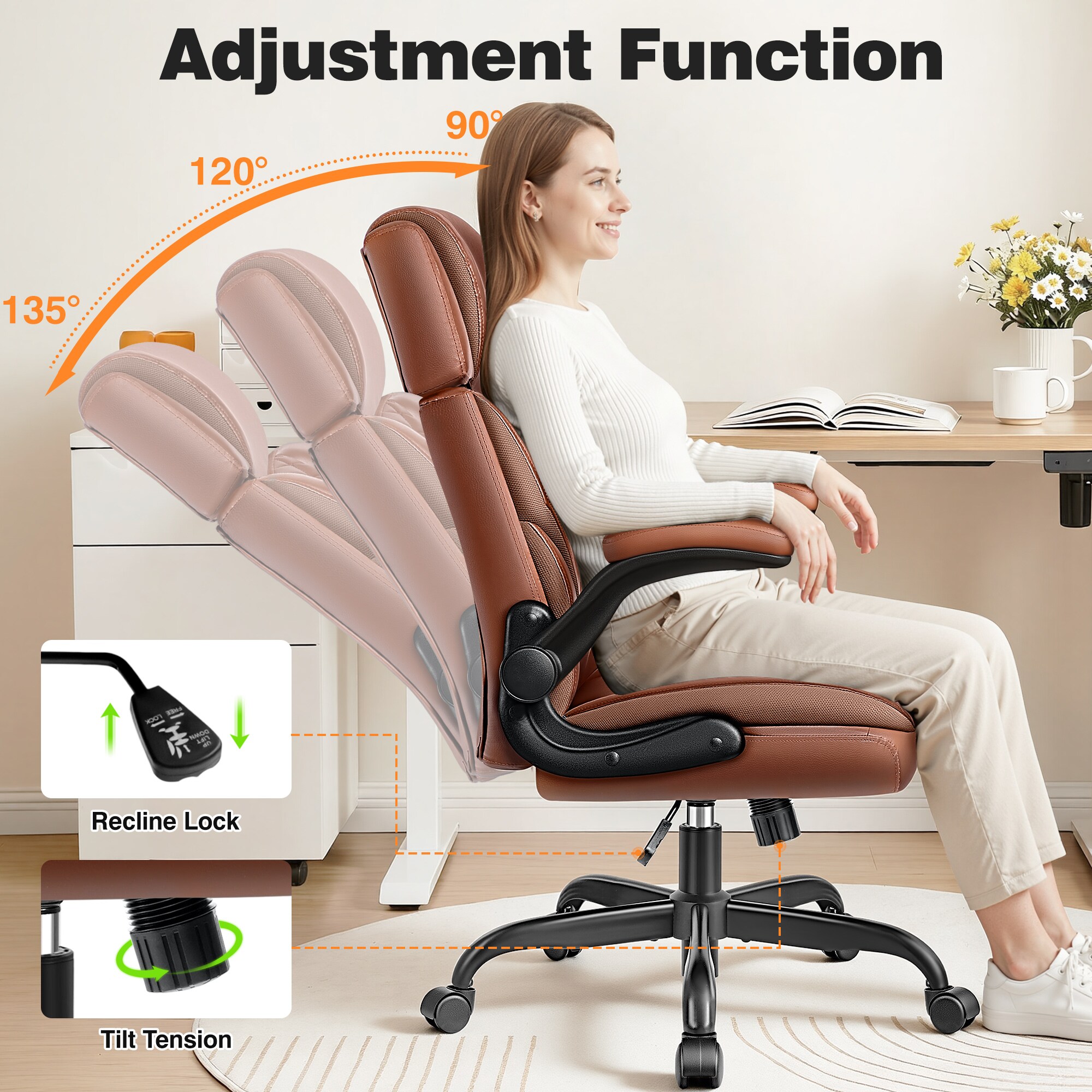 KERDOM KD-688-BROWN Office-Chairs - View #6