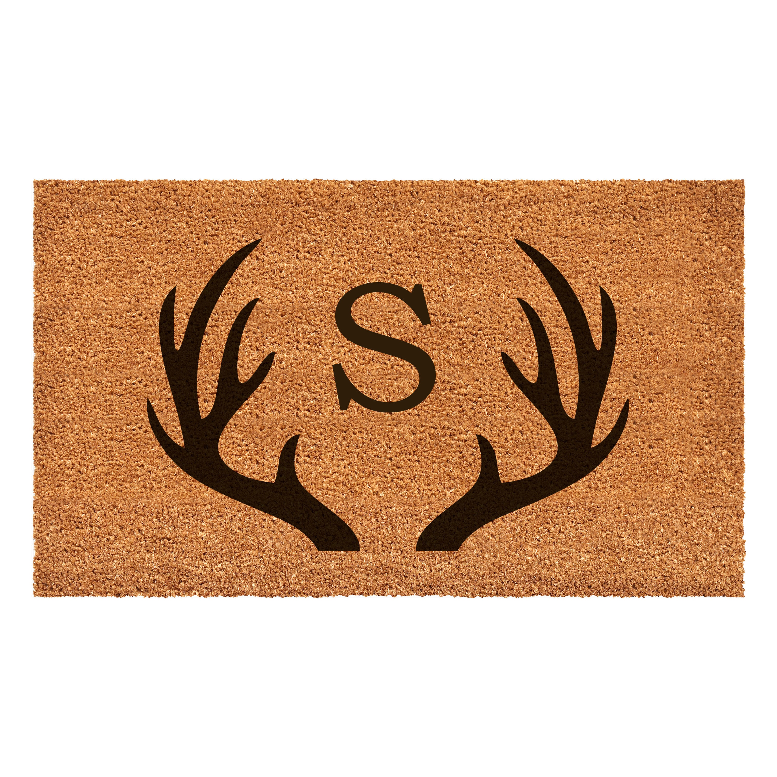 Callowaymills 108801729S 3-ft x 6-ft Natural, Black Coir/Vinyl Rectangular Indoor or outdoor Decorative Door mat