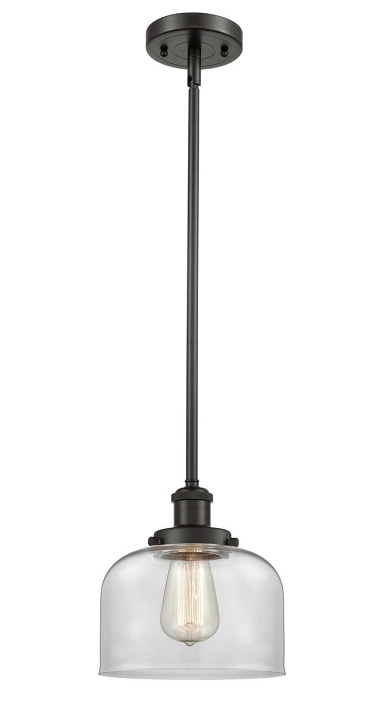 Innovations Lighting 916-1S-OB-G72 Bell Oil Rubbed Bronze Industrial Clear glass Bell Medium Hanging Pendant light