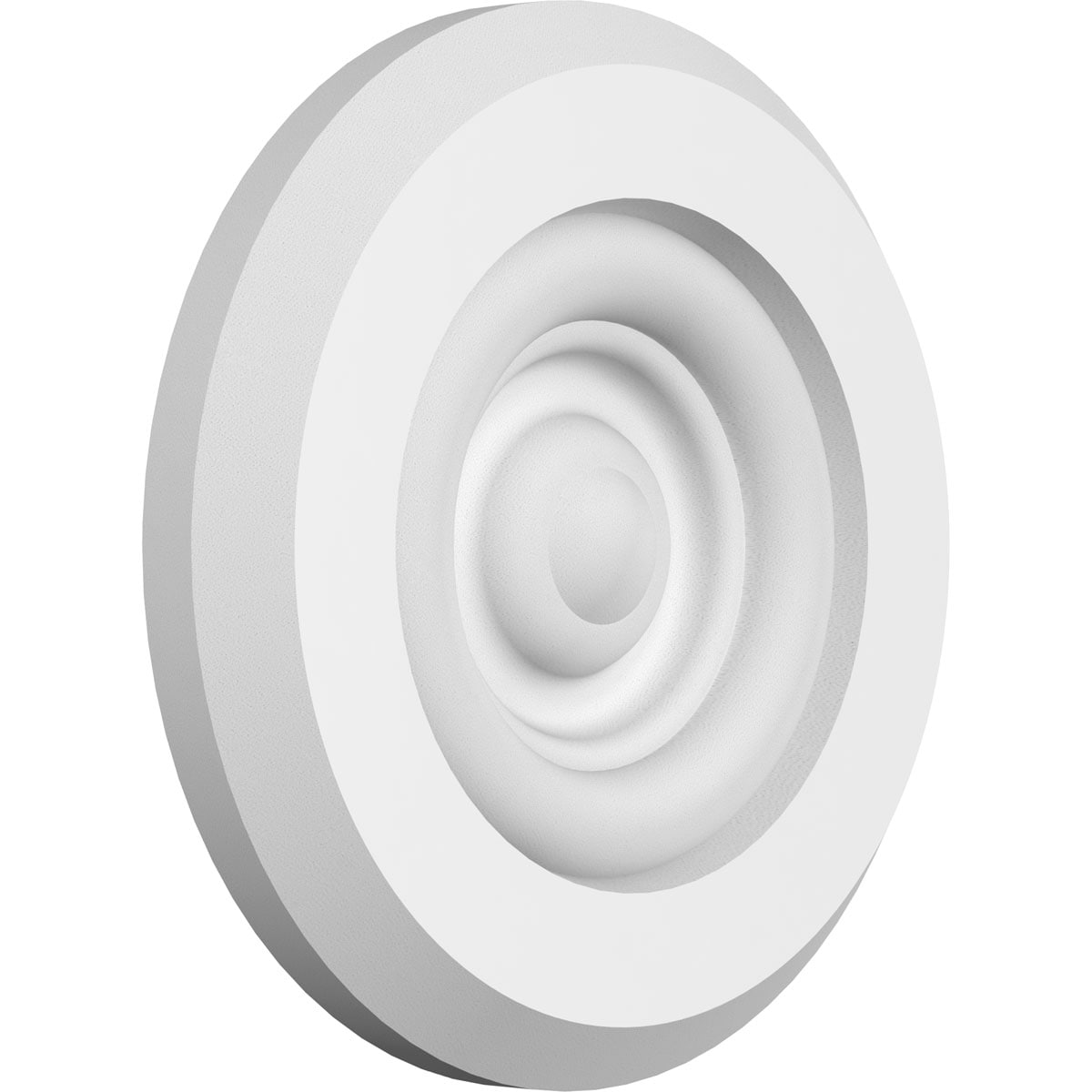 Ekena Millwork ROSP040X040X050GRY03 Standard Grayson Bullseye with Beveled Edge Bullseye 4-in x 4-in Round Unfinished PVC Rosette