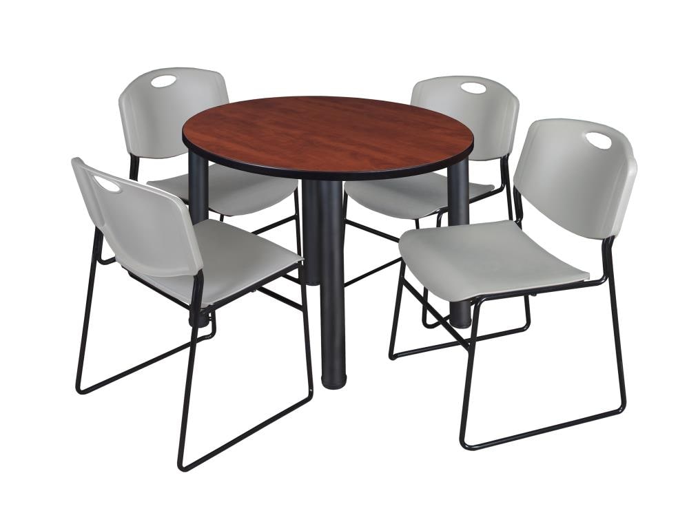Regency TB42RNDCHBPBK44GY Breakroom Red 4-Person Training Table (42-in W x 29-in H)