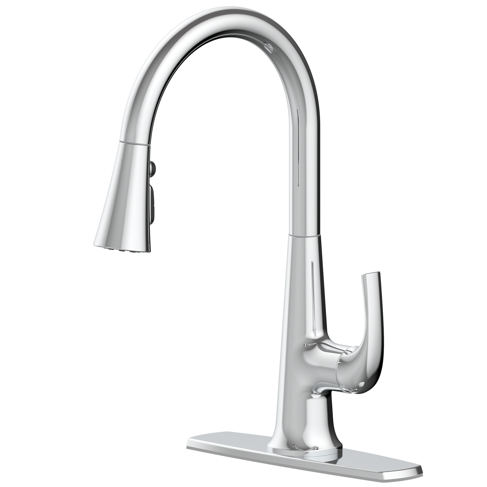 allen + roth 67894W-1601 Polished Chrome Single Handle Deck-mount Kitchen Faucet ( Deck Plate Included )