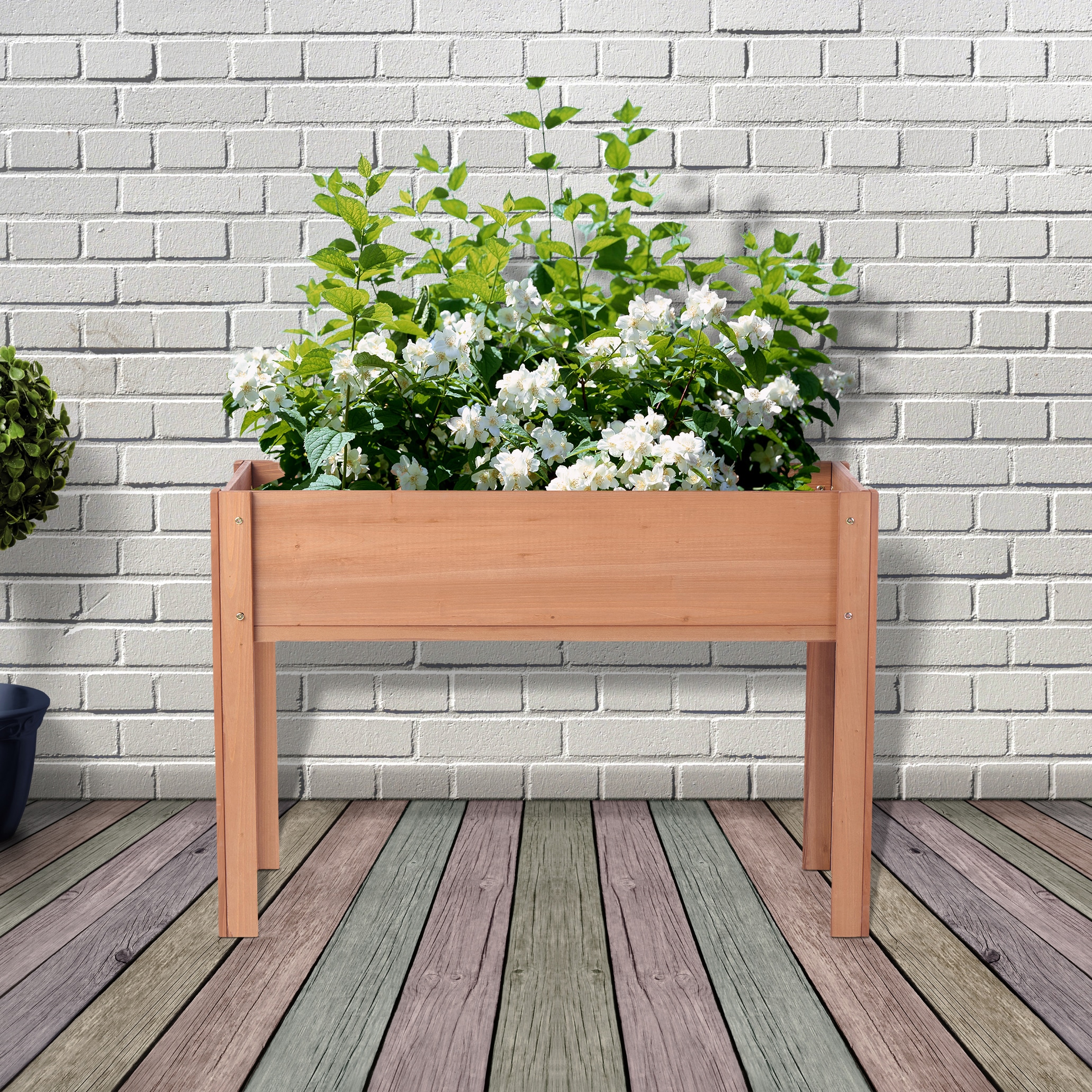 Runesay QCGABED04-12 2.5-cu ft 20-in W x 40-in L x 30-in H Brown Wood Raised Garden Bed