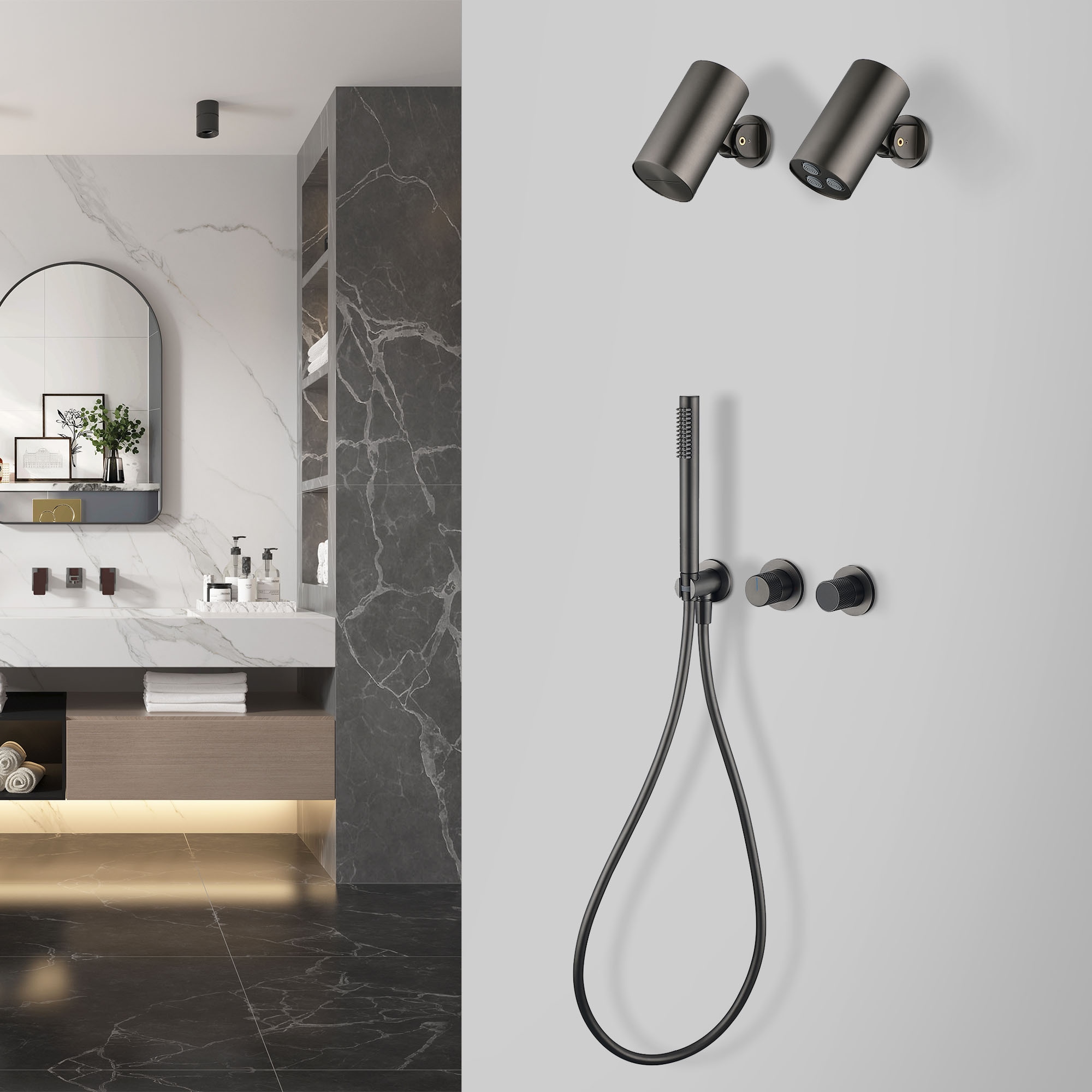 WELLFOR WB-1037 Showerhead-Bar-Panels - View #3