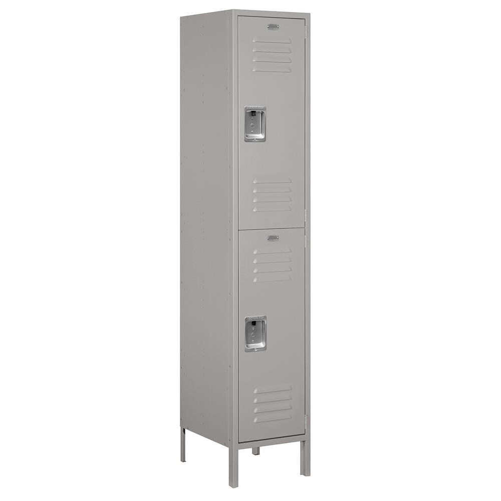 SALSBURY INDUSTRIES 18-52168GY-A Vented Metal Locker-Five Tier Box Style-1 Wide-5 -ft High-15-in Deep-Gray-Unassembled