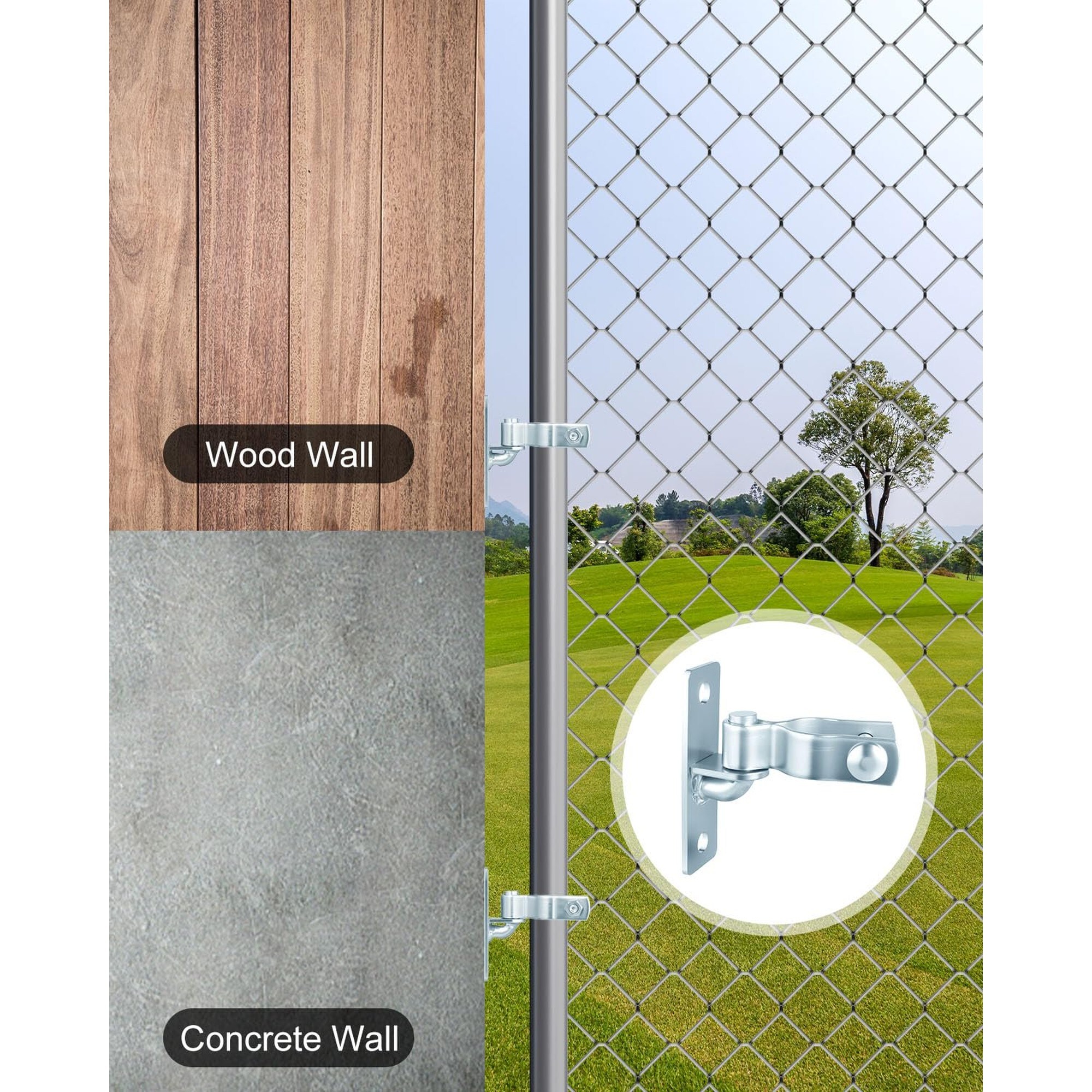 Numhew Heavy-Duty Gate Hinges for 1-3/8-in Posts Blue Galvanized Steel ...