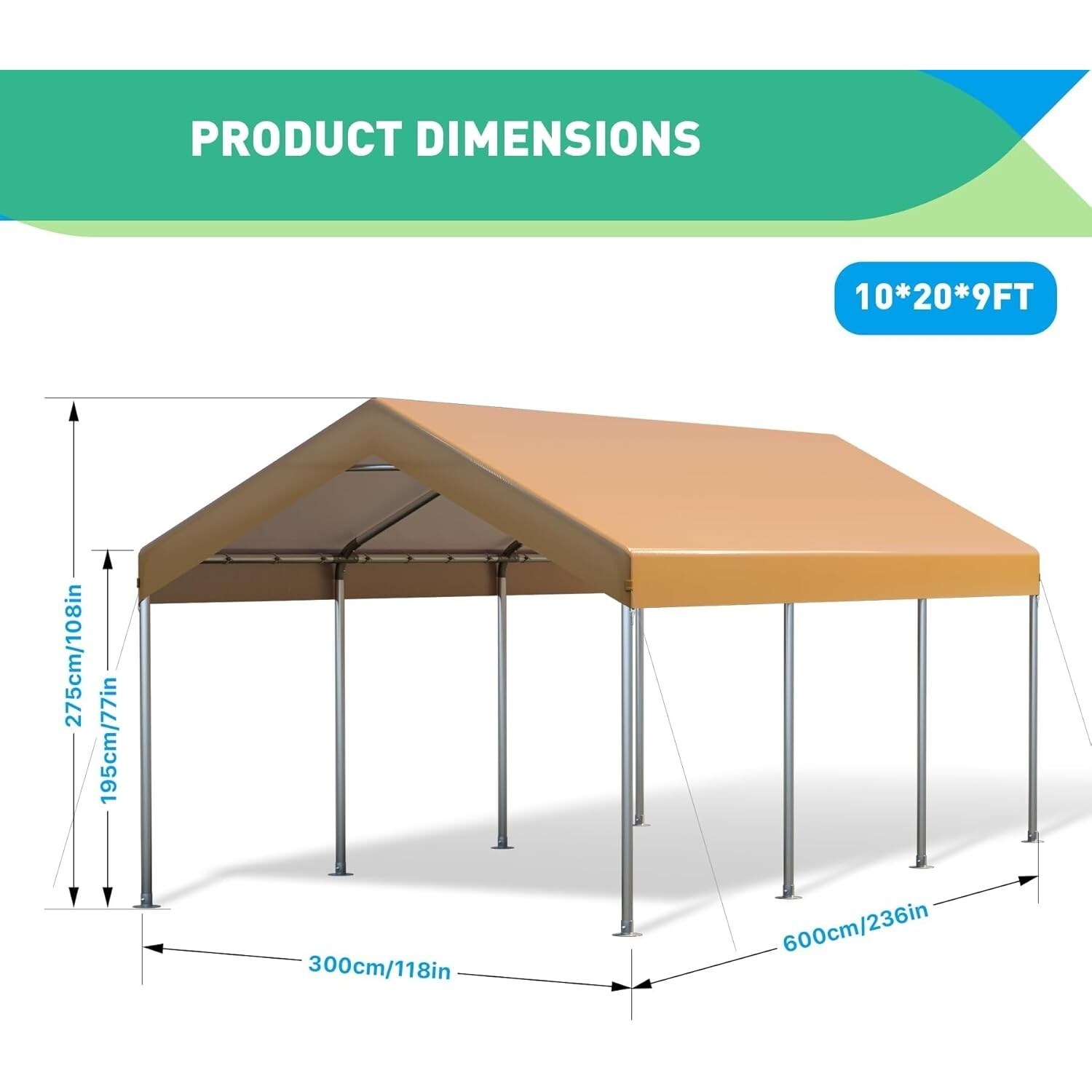 Qeetex GGL-PHO-140WTGYR Carport-Covers - View #4