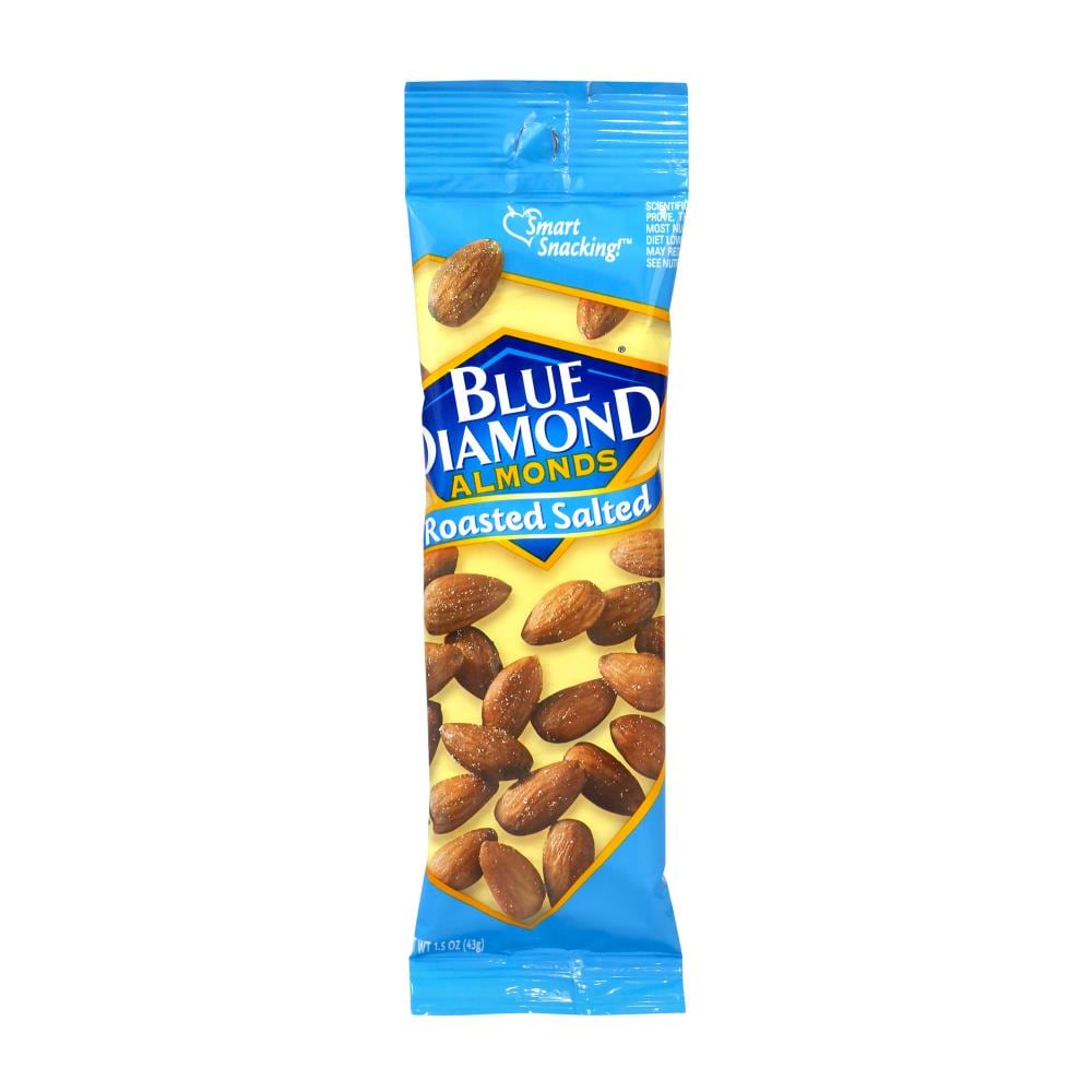 Blue Diamond Roasted Salted Almonds, 1.5 oz, 12 Count - Guilt-Free ...