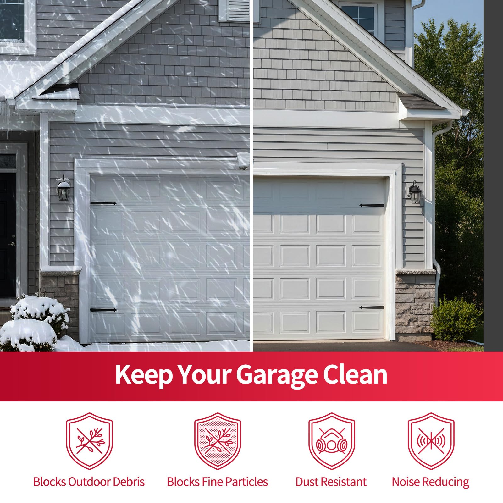 LILILIAN FMY Garage Door Seal Kit 40 Ft Heavy Duty Flexible TPE Weather ...