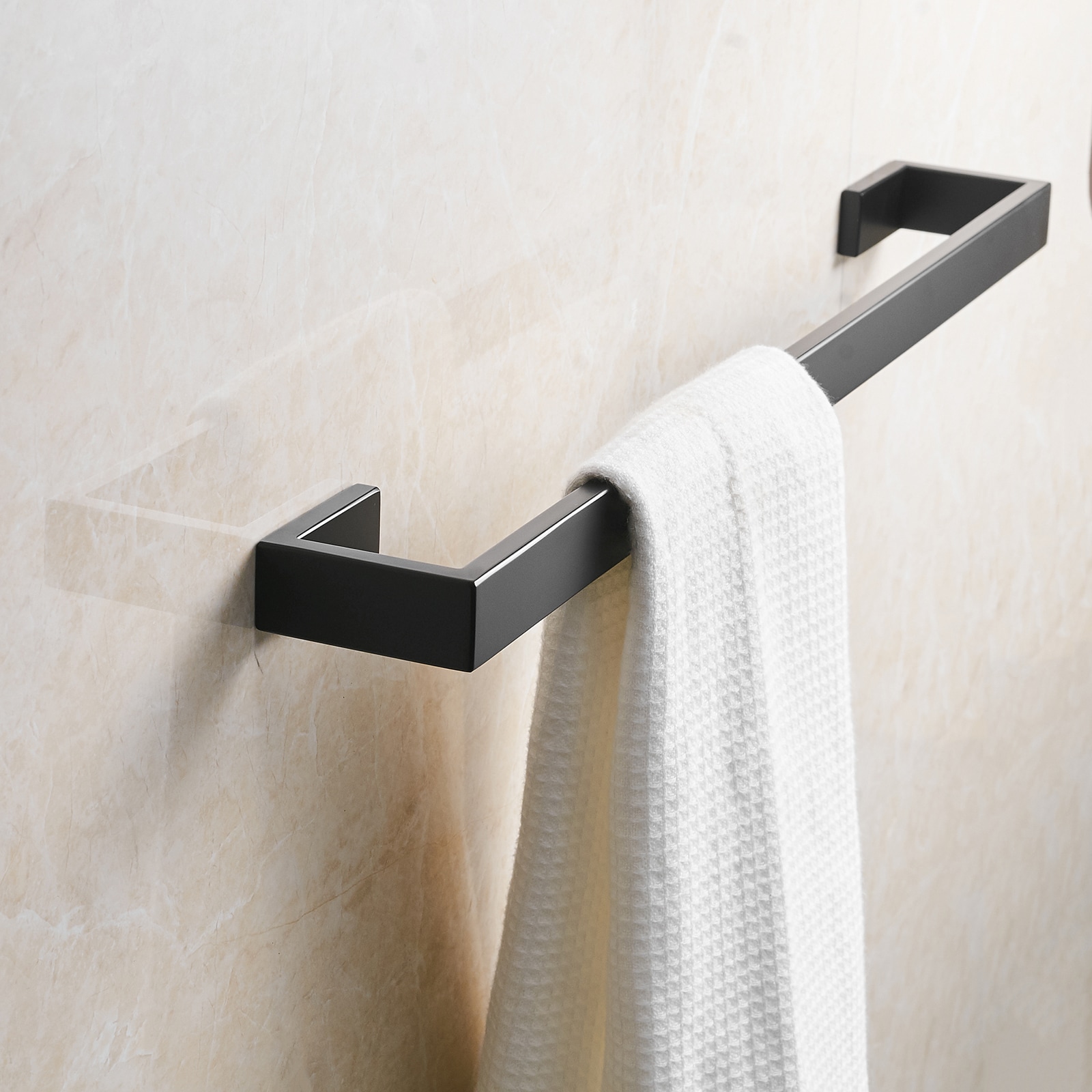Dimakai 24 Inch Matte Black Bathroom Towel Bar Wall Mounted Stainless Steel Single Towel Holder