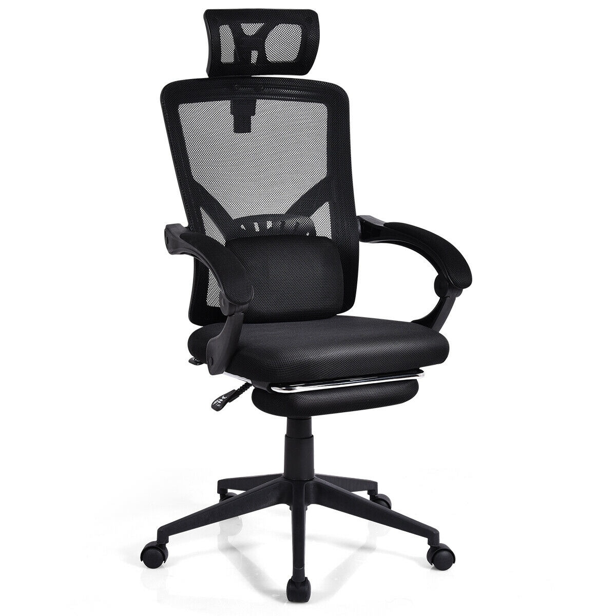 CASAINC WF-HYSN-65904BK Black Contemporary Ergonomic Adjustable Height Swivel Mesh Executive Chair