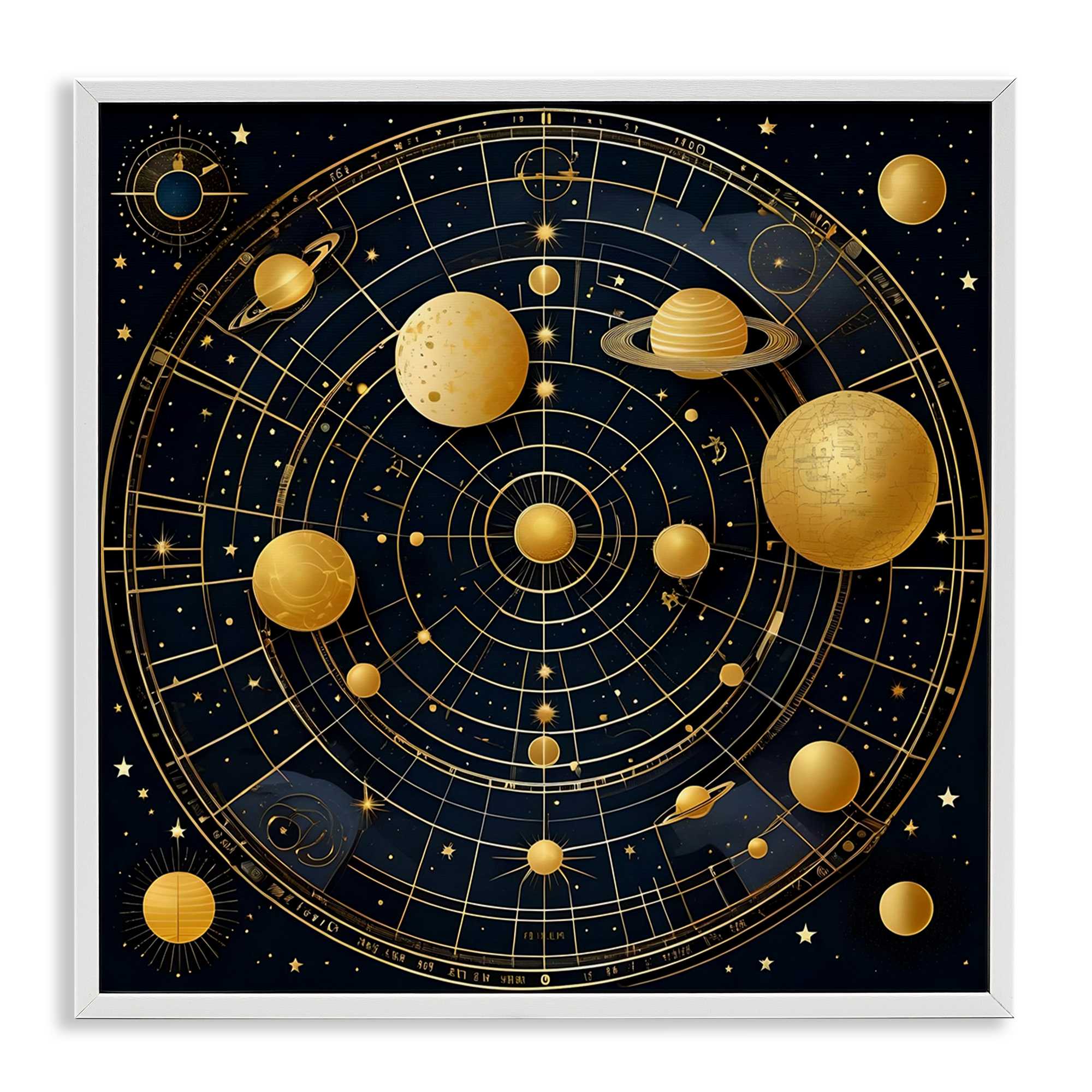 Stupell Industries BT-311-WFR-12X12 Astral Planets in Solar System Framed Giclee design by Tabz Jones