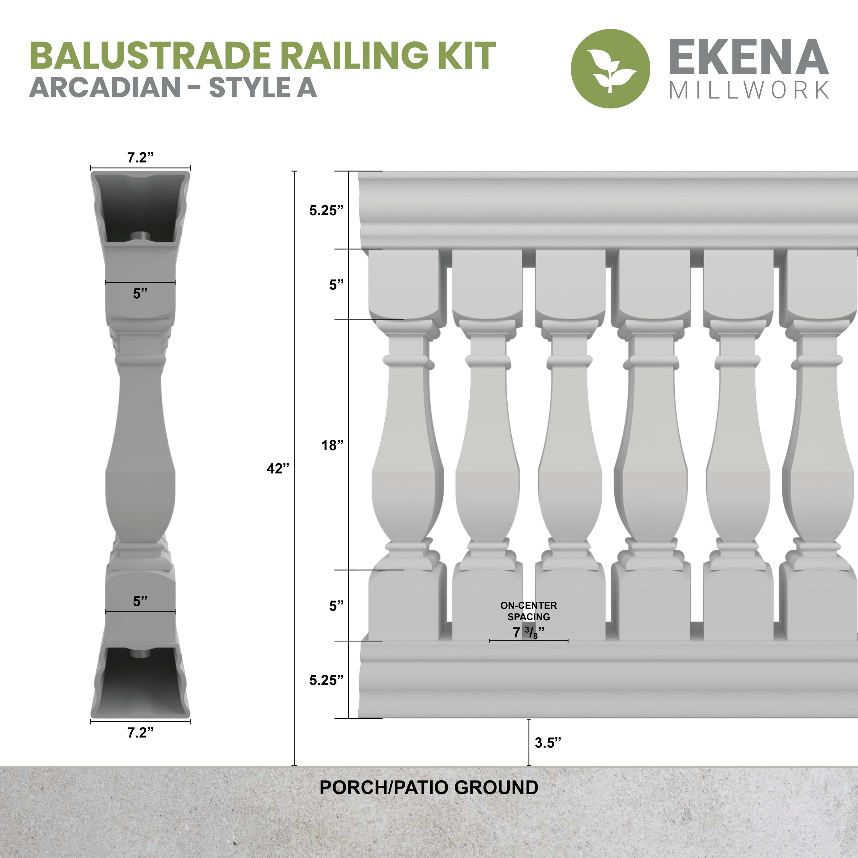 Ekena Millwork BALK42X048ACA railings - View #7