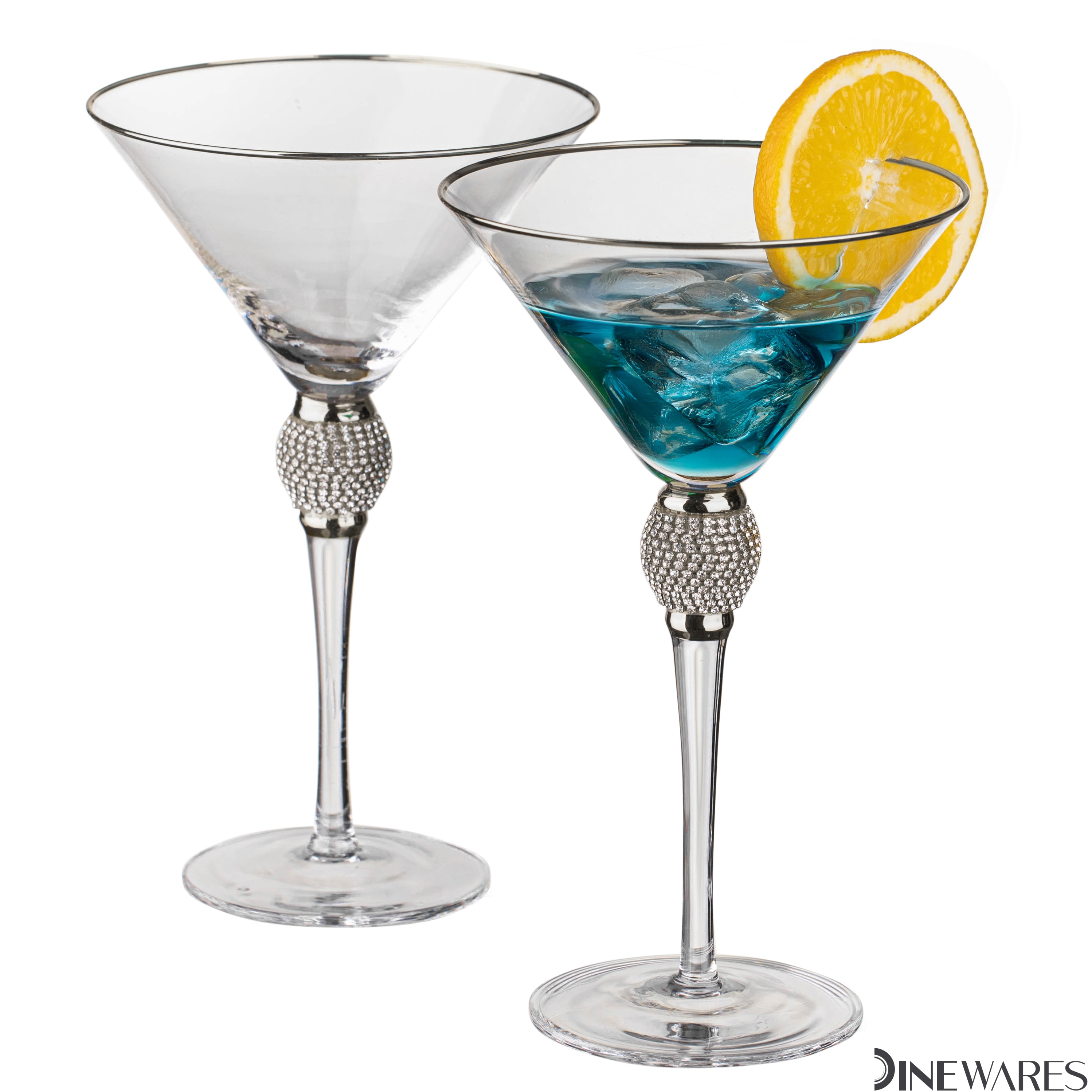 DINEWARES QI004760.SI.2 2-fl oz Glass Silver Set of 2 Martini glasses Set of: 2
