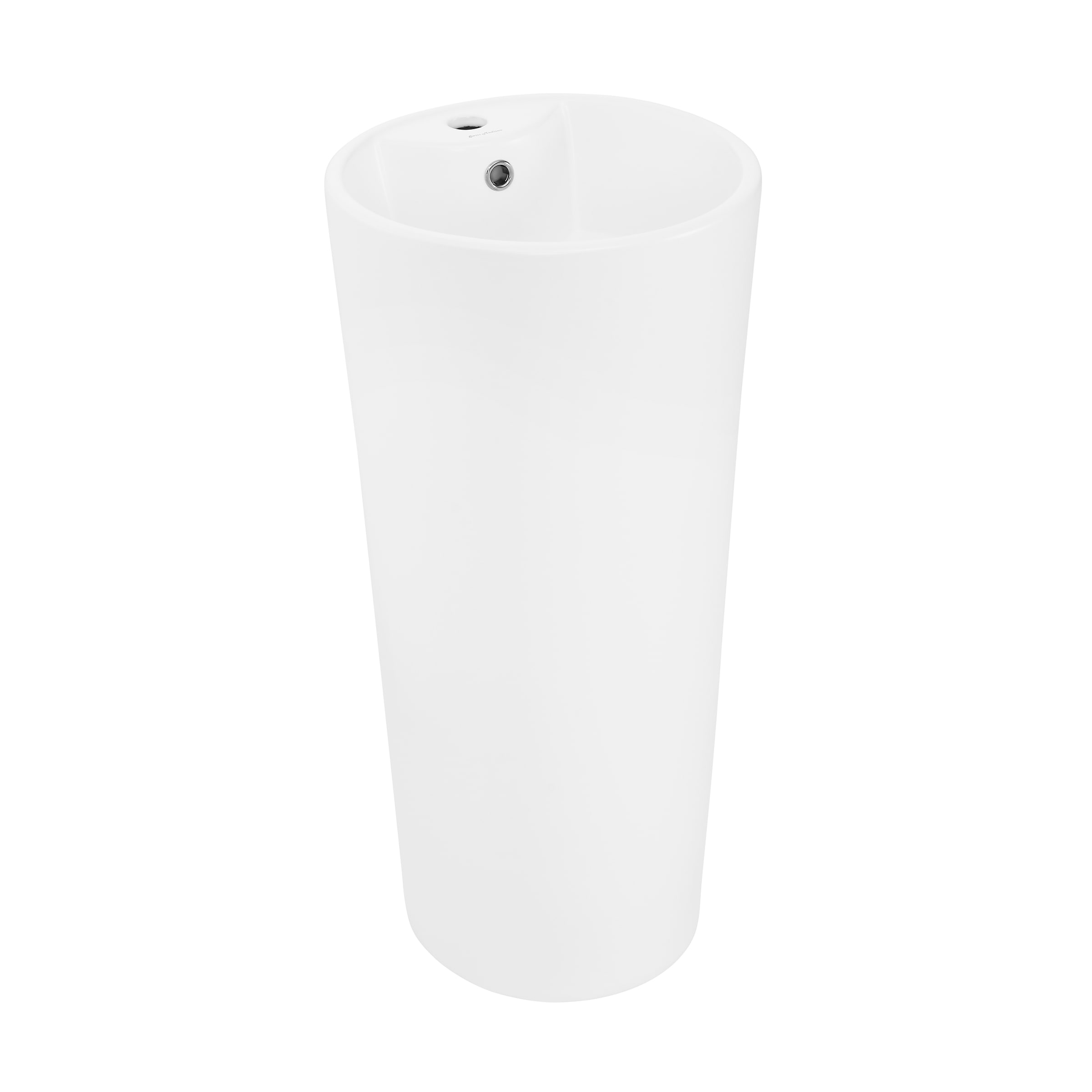 Swiss Madison SM-25-PSTRO03WH Trocadero Ceramic Modern Matte White Pedestal Sink Combo ( 16-in x 16-in x 33.5-in )