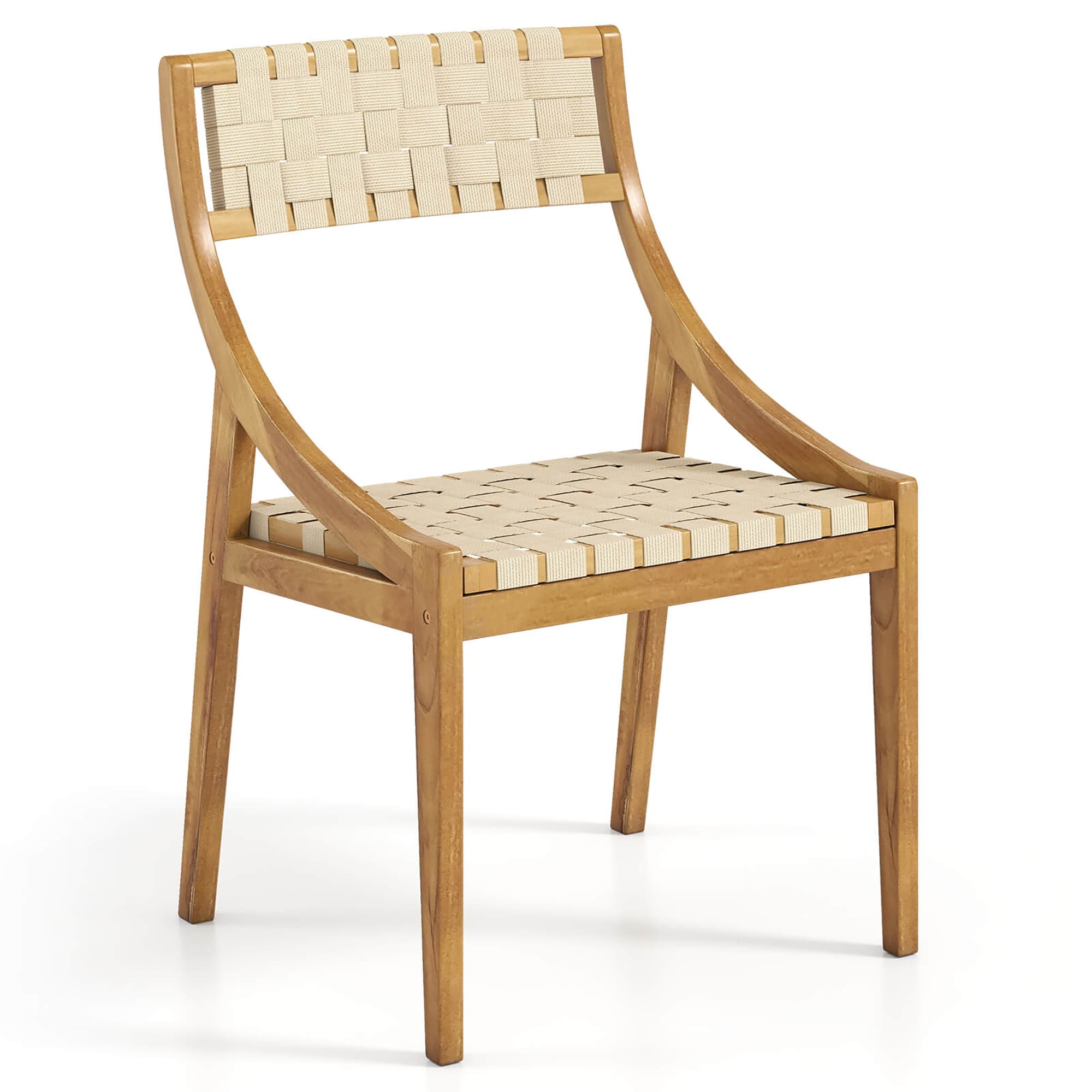 Costway - Set of Contemporary/Modern Polypropylene Dining side chair ( Wood Frame )