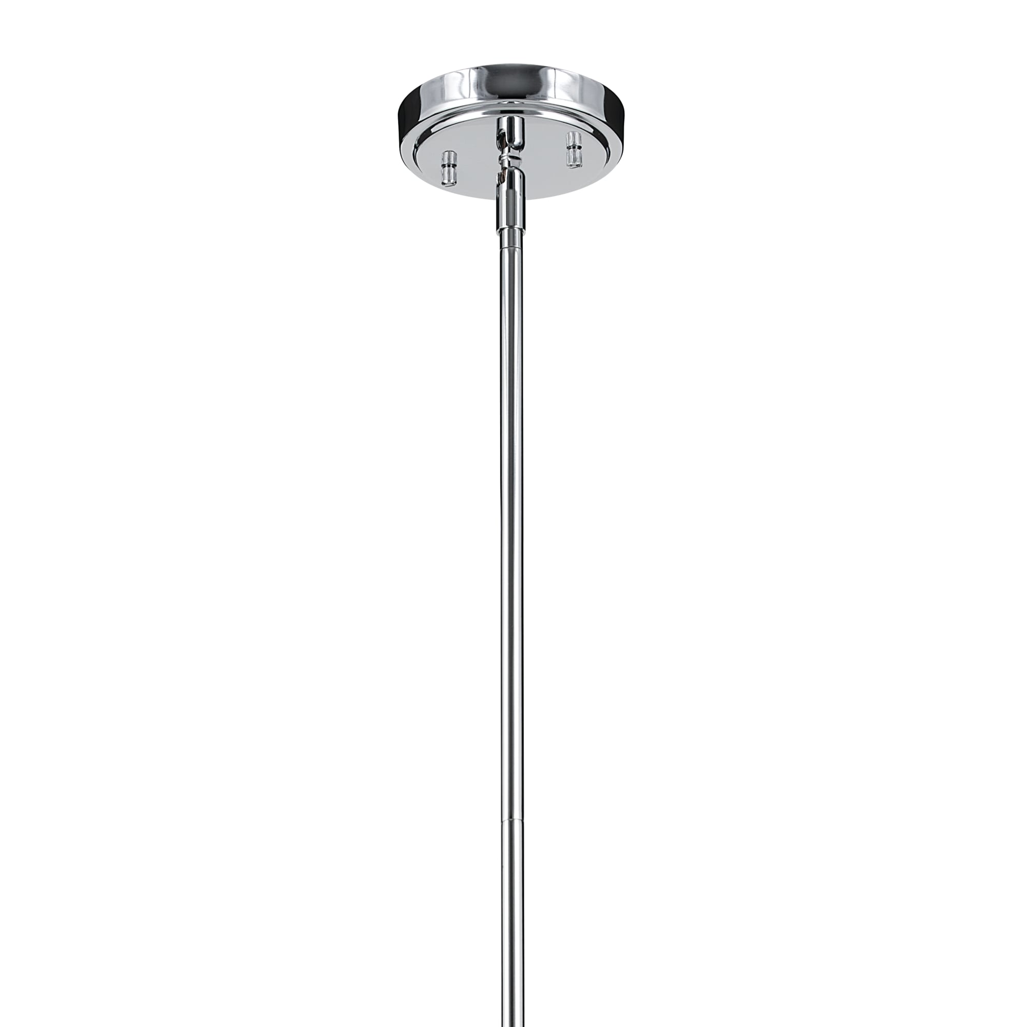 Chrome and Clear Glass Cone Pendant Light with Adjustable Height