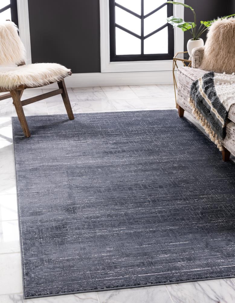 Unique Loom 3141169 Jill Zarin Park Avenue Uptown 9 x 12 (ft) Loomed Polypropylene Navy Blue Rectangular Indoor Geometric Industrial Area rug