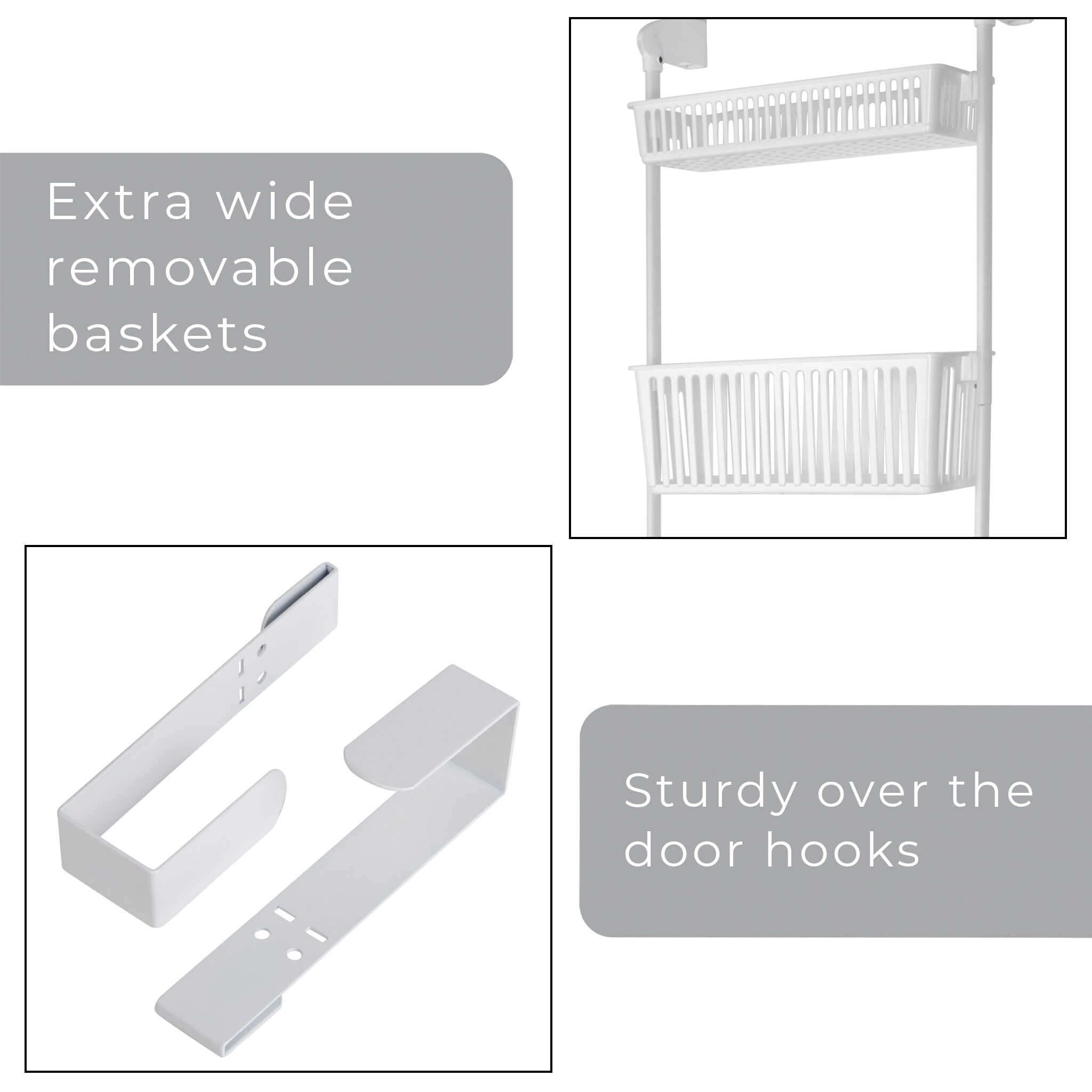 Smart Design Over the Door Pantry Organizer Steel 18.5-in W x 63.2