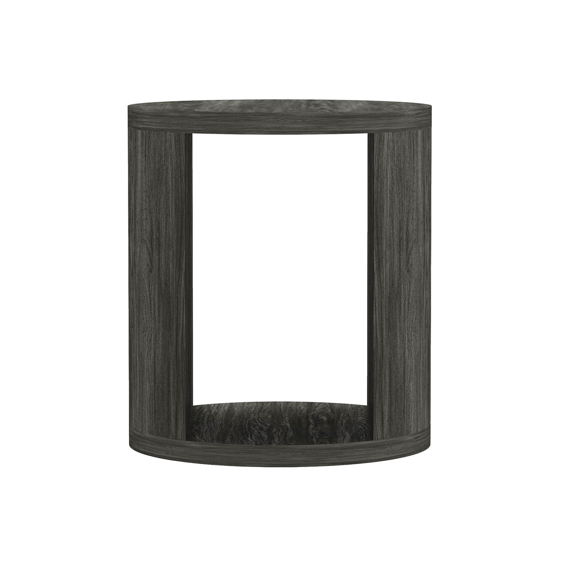 Manhattan Comfort - Alure 19.7-in W x 22-in H Charcoal Composite Round Modern End Table with Storage
