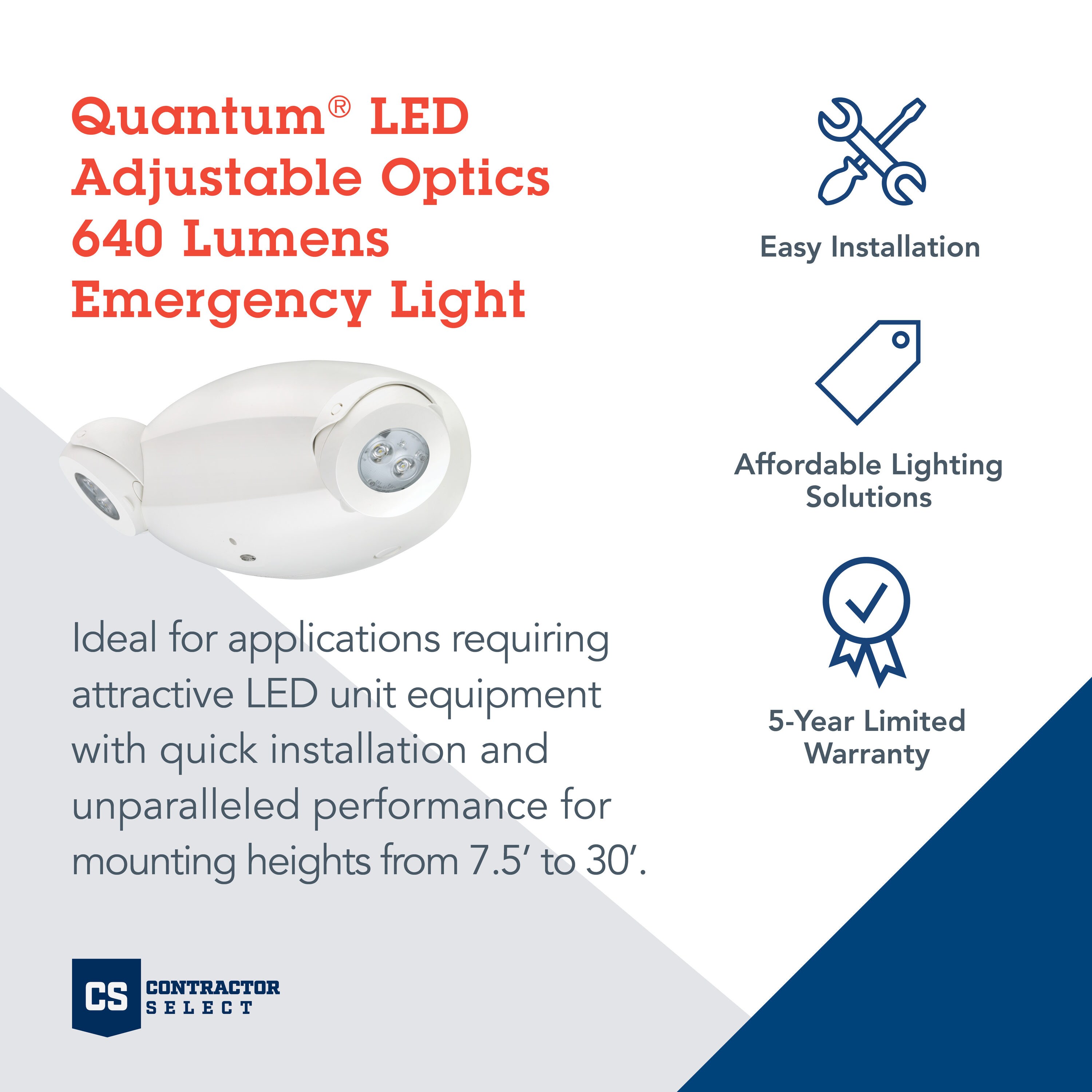 Lithonia Lighting Quantum 3.01-Watt 120-277-Volt LED White Hardwired Emergency  Light in the Emergency & Exit Lights department at