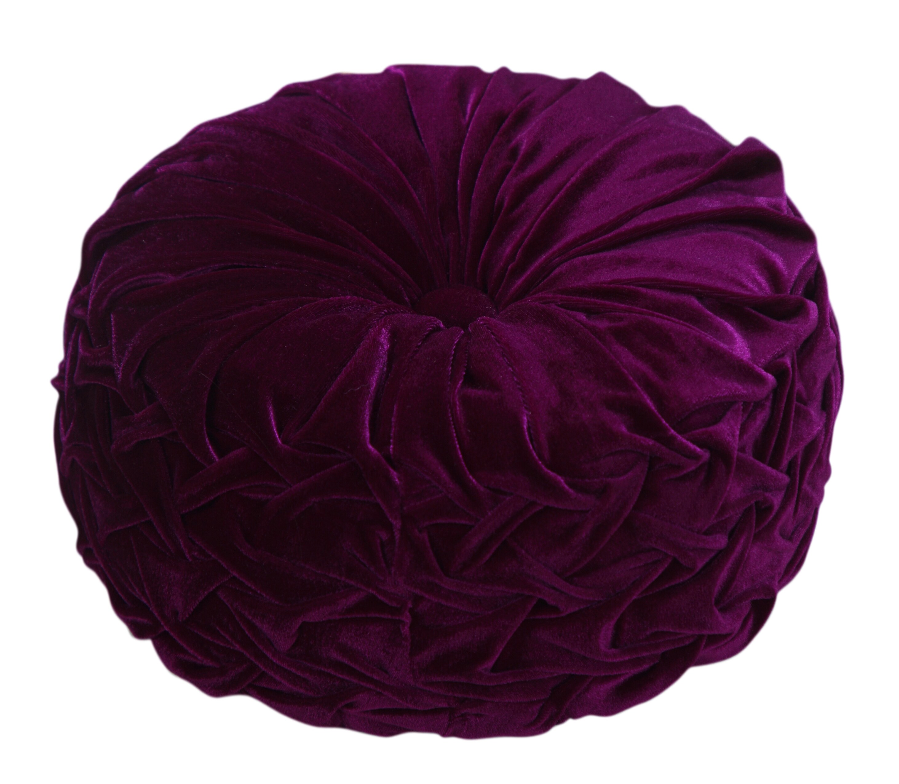 Round Velvet Cushion Deep Violet Amaranth 12 