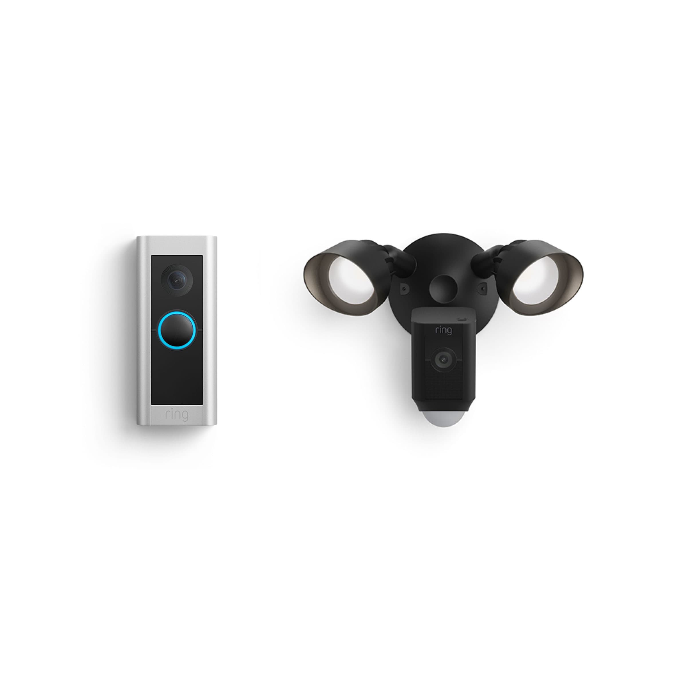 Ring Video Doorbell Pro 2 + Floodlight Cam Plus Black Bundle