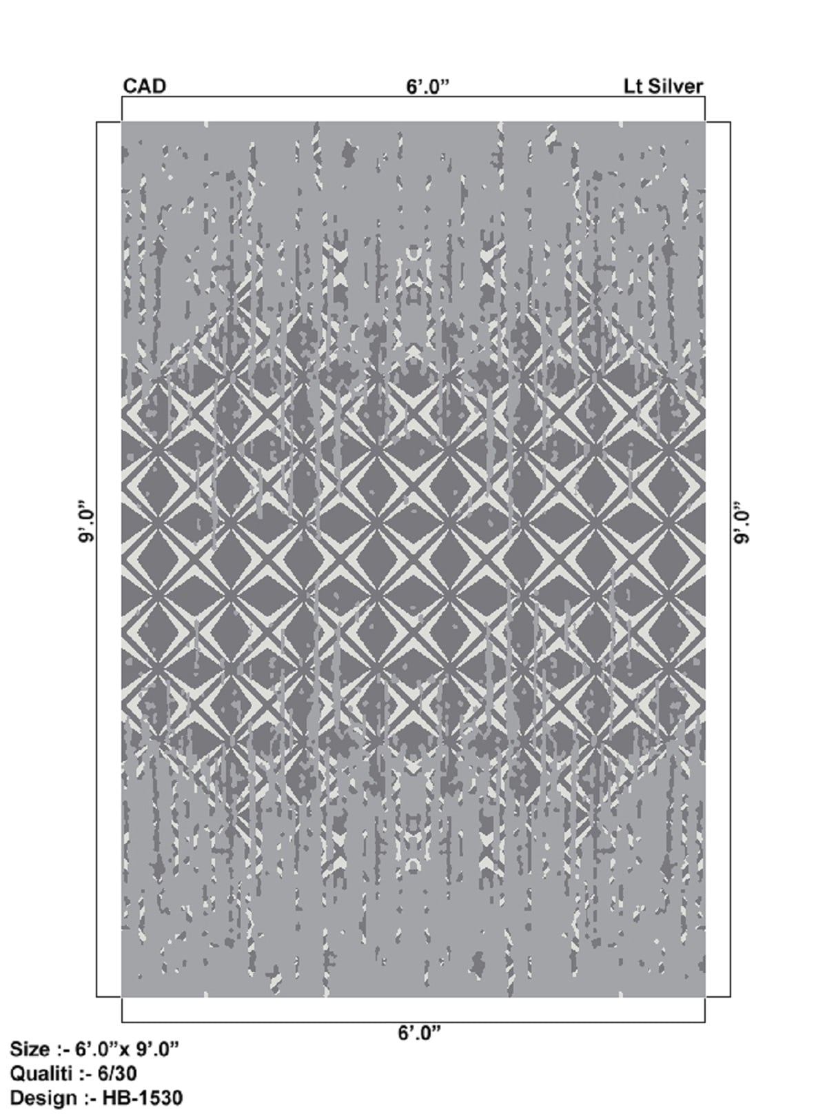 Pasargad Home PHB-1530 SIL 2X3 Transitiona 2 X 3 (ft) Wool Grey Indoor Geometric Area Rug