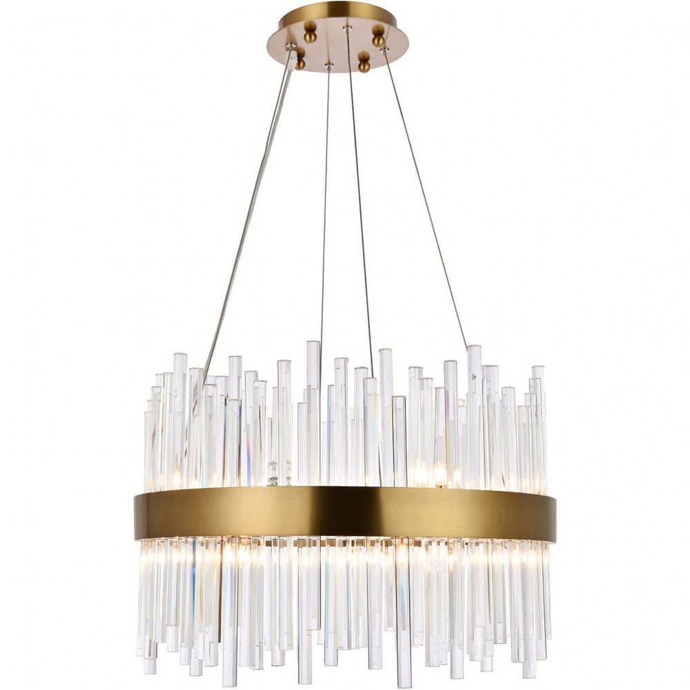 Elegant Lighting A-EL-3000D20G Dallas 14 - Light -Contemporary Gold / Crystal / Metal Chandelier