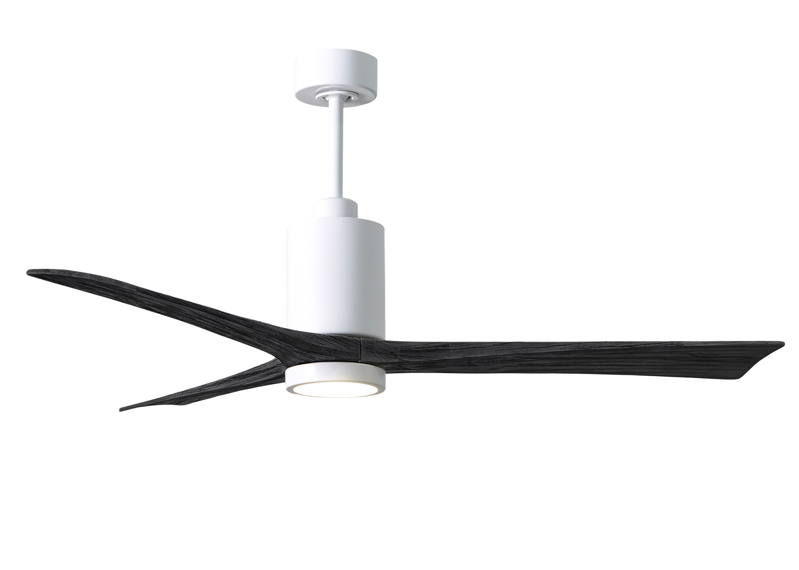 Matthews Fan Company Patricia-3 60-in Color-Changing Integrated LED Outdoor Gloss White with Matte Black Blades Ceiling Fan With Light – Remote Included ( 3 -Blade ) 3764452 Sansujyuku sansujyuku.com