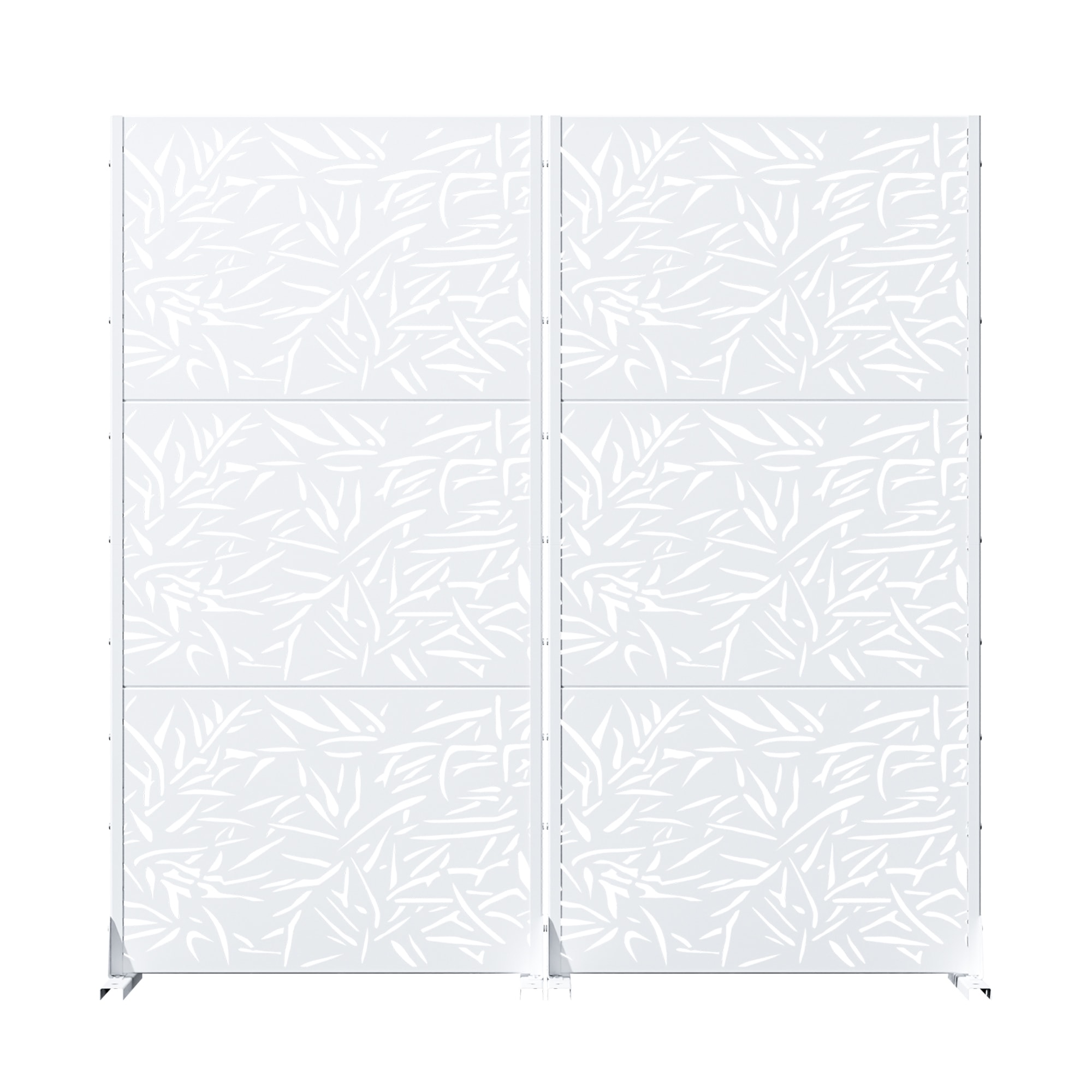 Lirago Modern 35 in. L x 16 in. W x 72 in. H White Galvanized Steel Dig Privacy Galvanized (4-Pack)