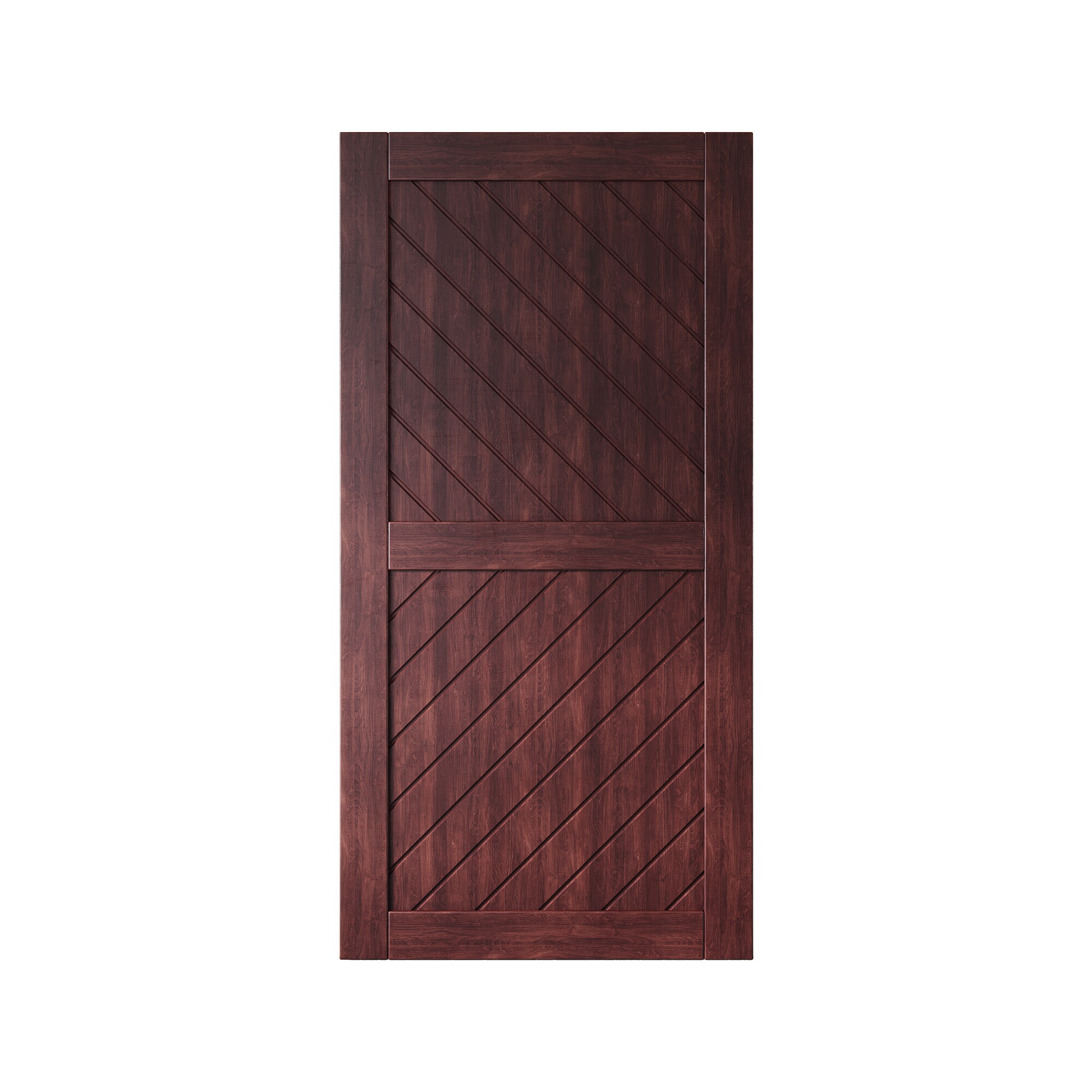 HOMACER XT4-3280-RD 32-in x 80-in Red Mahogany Prefinished Non-standard Pine Wood Solid core Single Barn Door (Hardware Not Included)