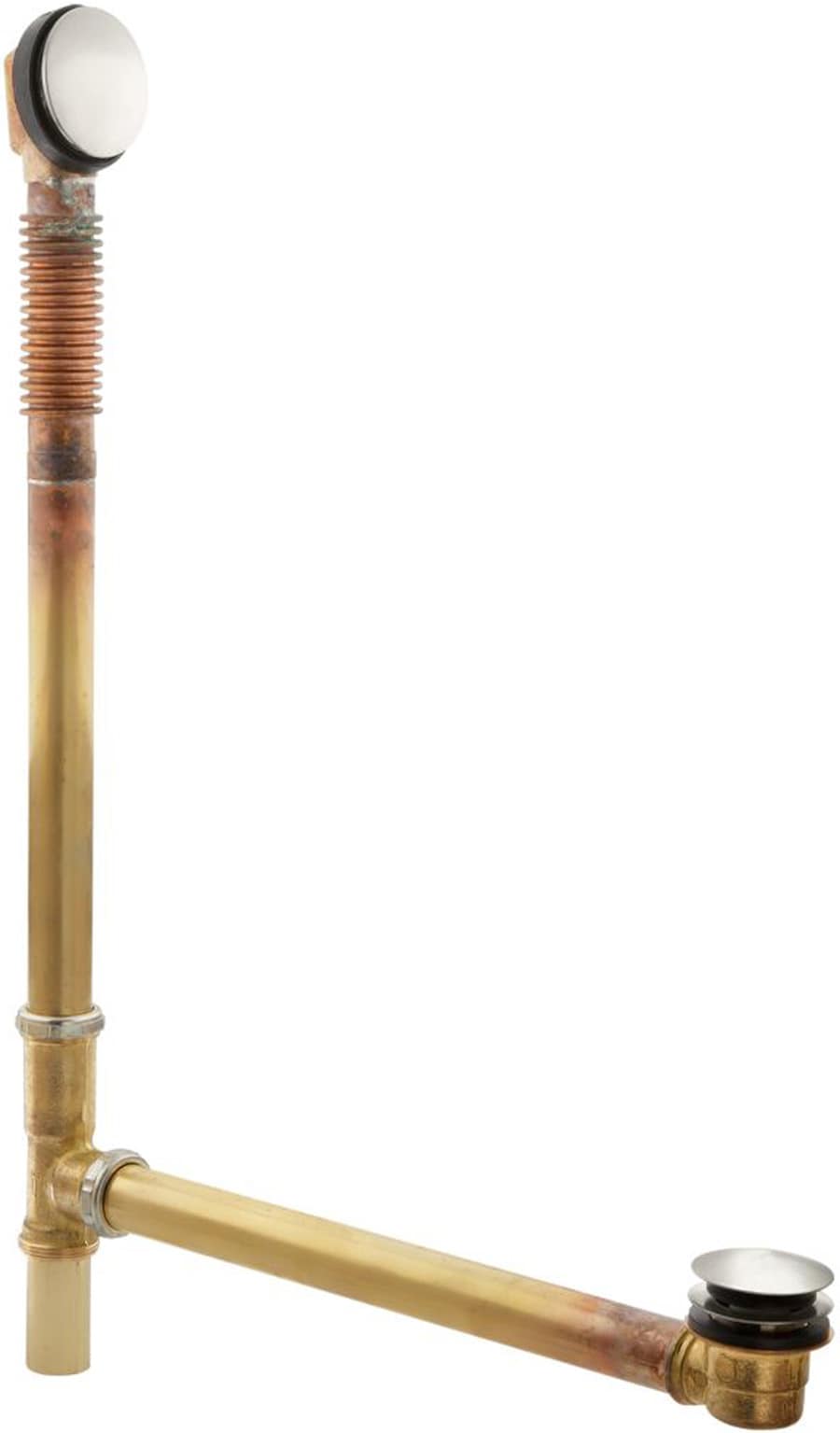 KOHLER 7265-BN 1-1/2-in Vibrant Brushed Nickel Clearflo Vibrant Brushed Nickel Foot lock Drain with Brass Pipe Included