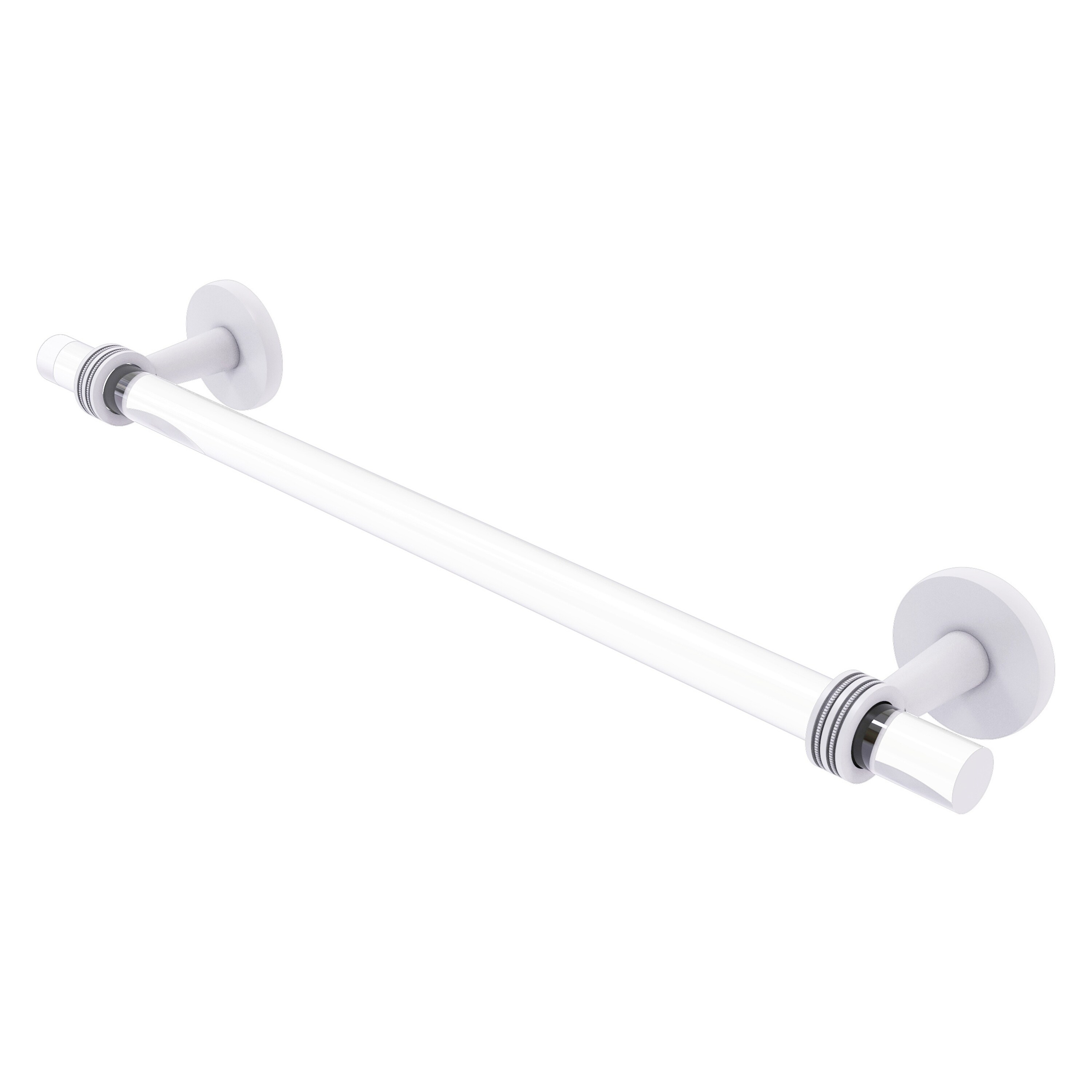Allied Brass CV-41D-24-WHM Clearview 24-in Matte White Wall mount Single Towel Bar