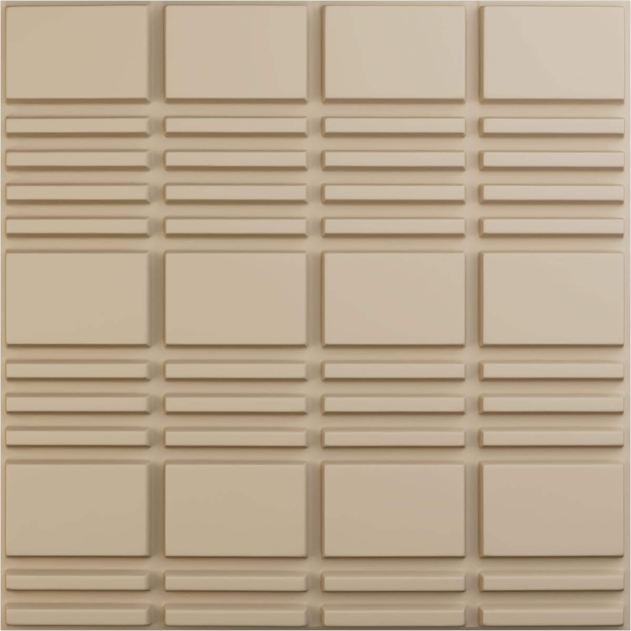 Ekena Millwork WP20X20SDGBE 19-5/8-in x 19-5/8-in Embossed UltraCover Satin Smokey Beige PVC Wall Panel