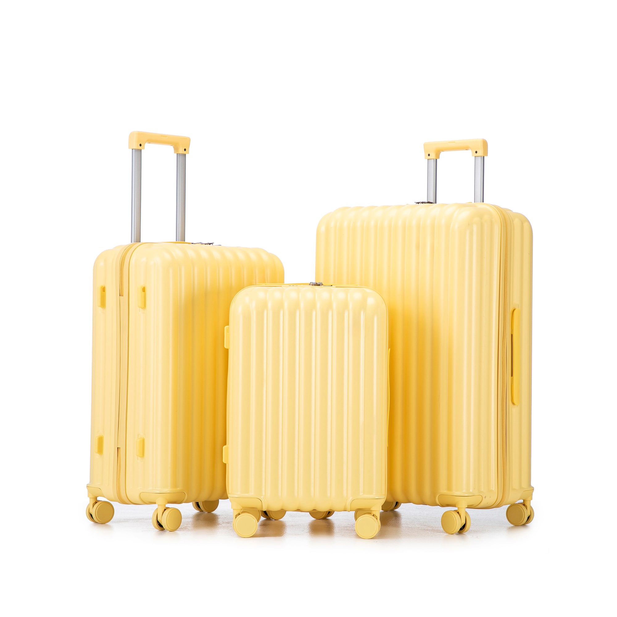 SINOFURN SYD9200002GY 19.3x11.4x29.5 Yellow Plastic Hardshell Suitcase set 3 -Bag