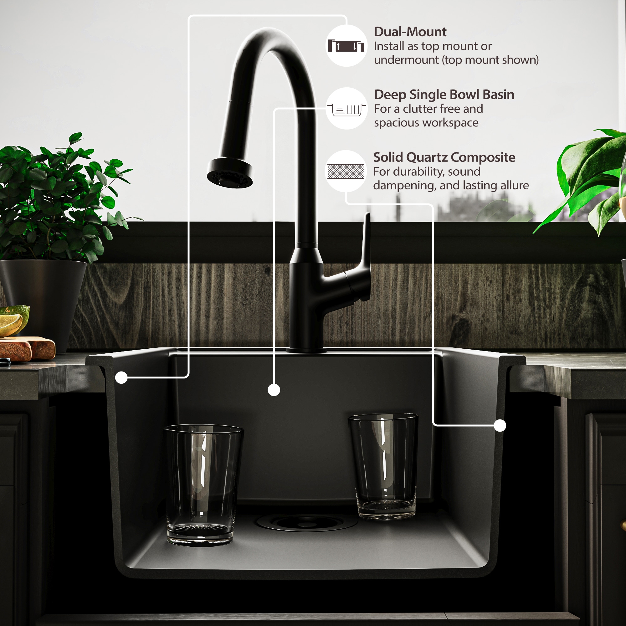 allen + roth GT1025BLK Bar-Prep-Sinks - View #6