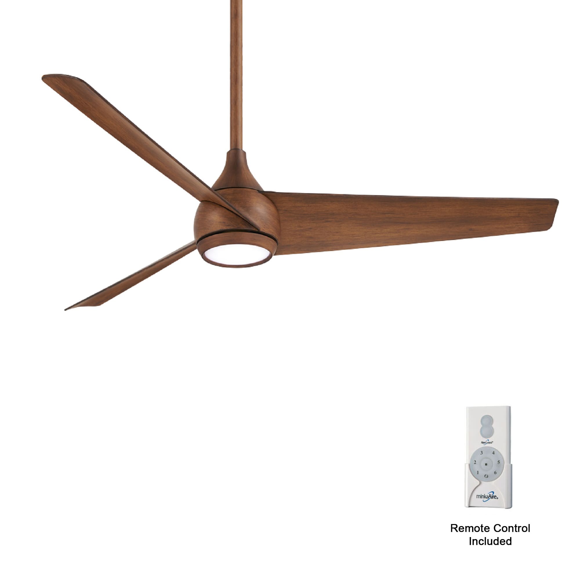 Minka Aire Twist 52-in Distressed Koa Integrated LED Indoor Smart Ceiling Fan with Light and Remote (3-Blade) F678L-DK Sansujyuku sansujyuku.com