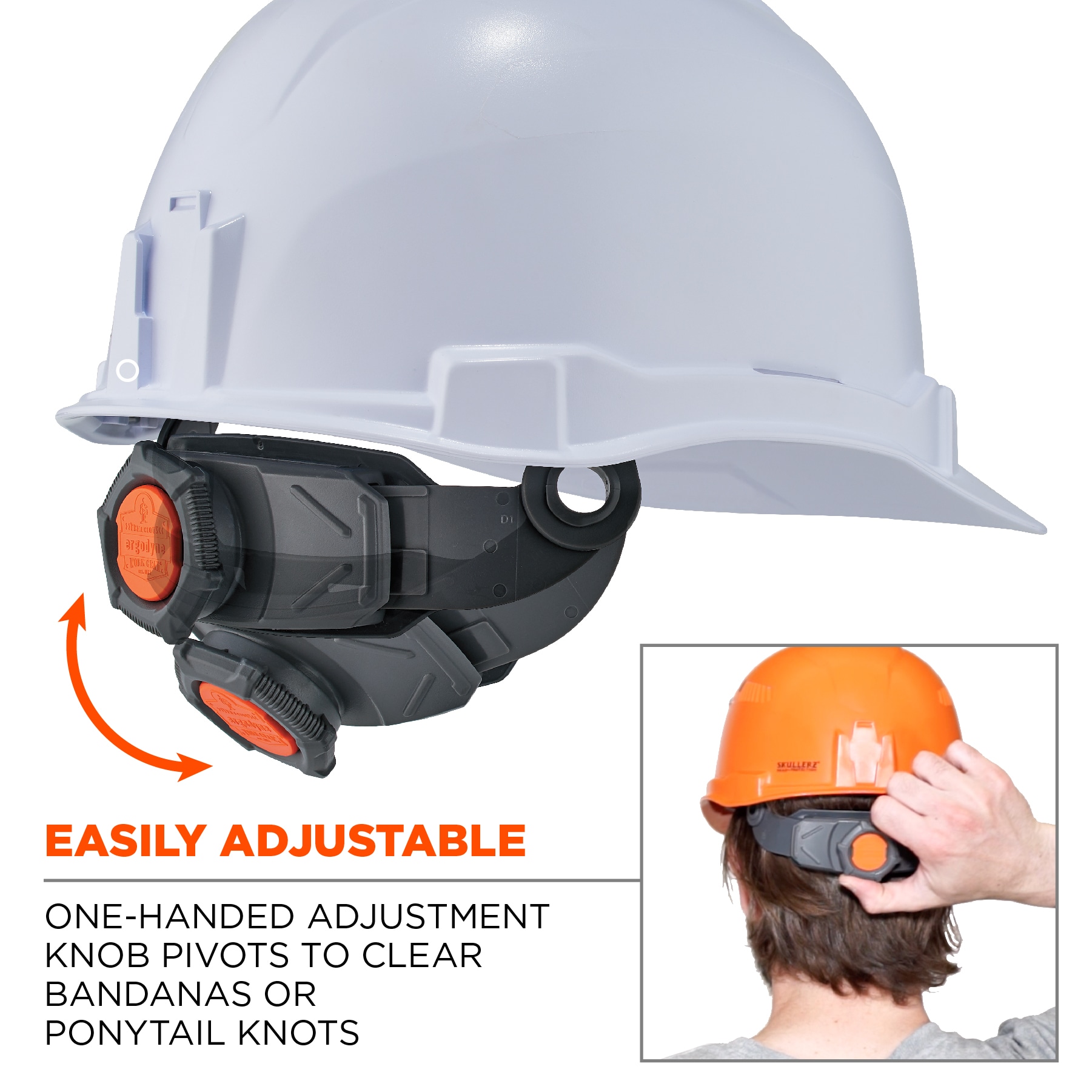 Ergodyne Full Brim Quick Adjusting Ratchet White Hard Hat