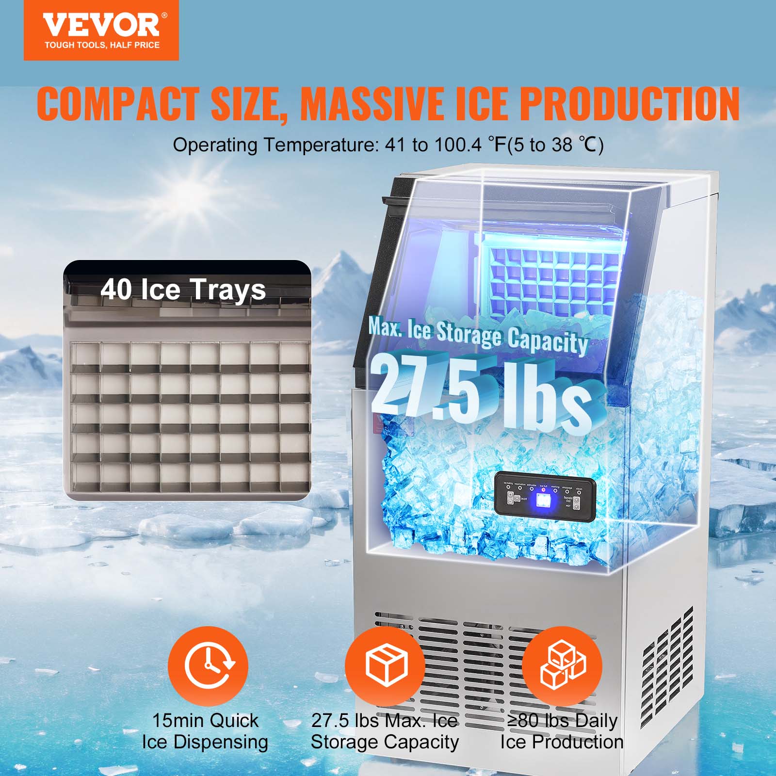 VEVOR 50KGSYZNZBJ000001V1 Ice-Makers - View #3