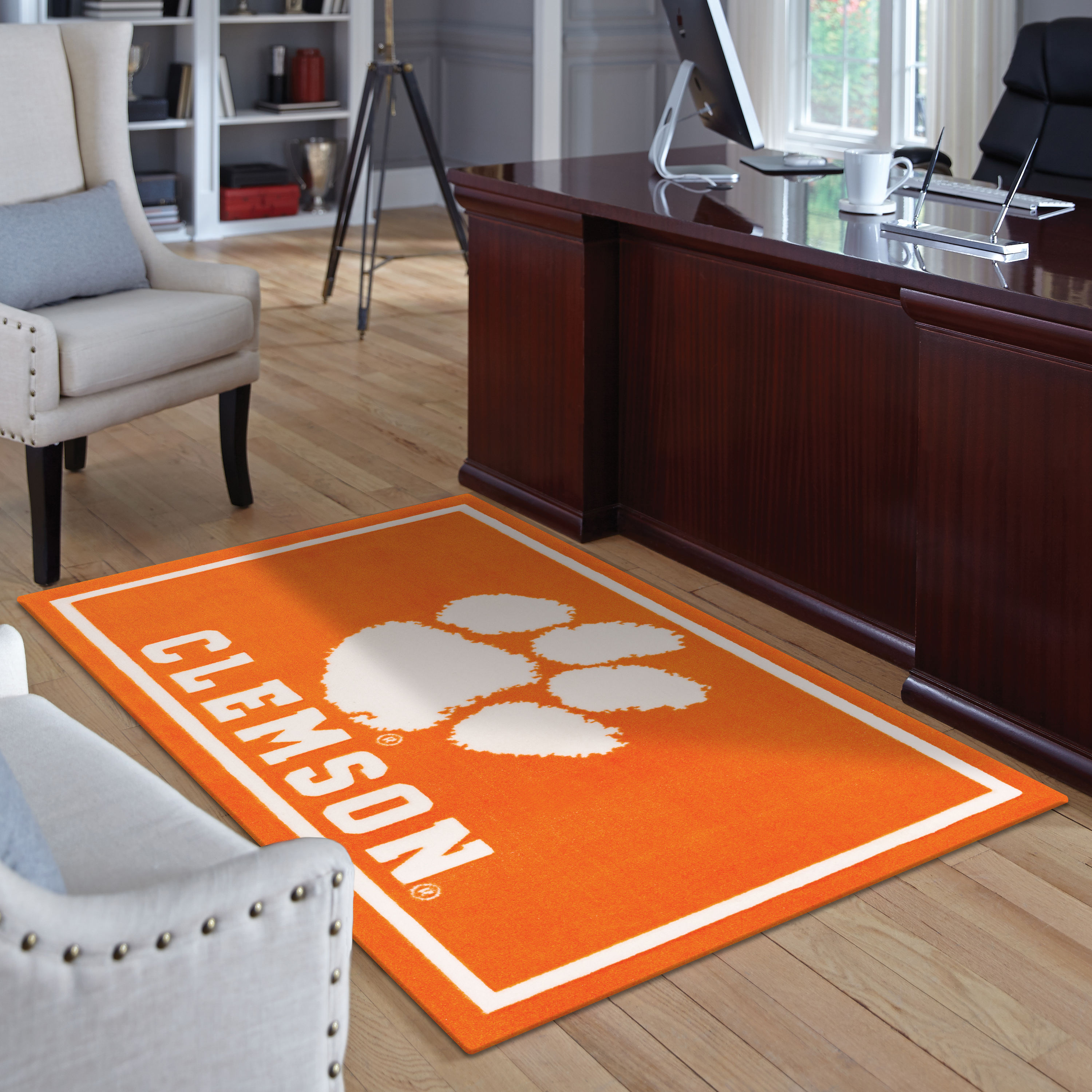 Clemson University Mascot Mat - Paw Print Logo - Floor Rug - Area Rug