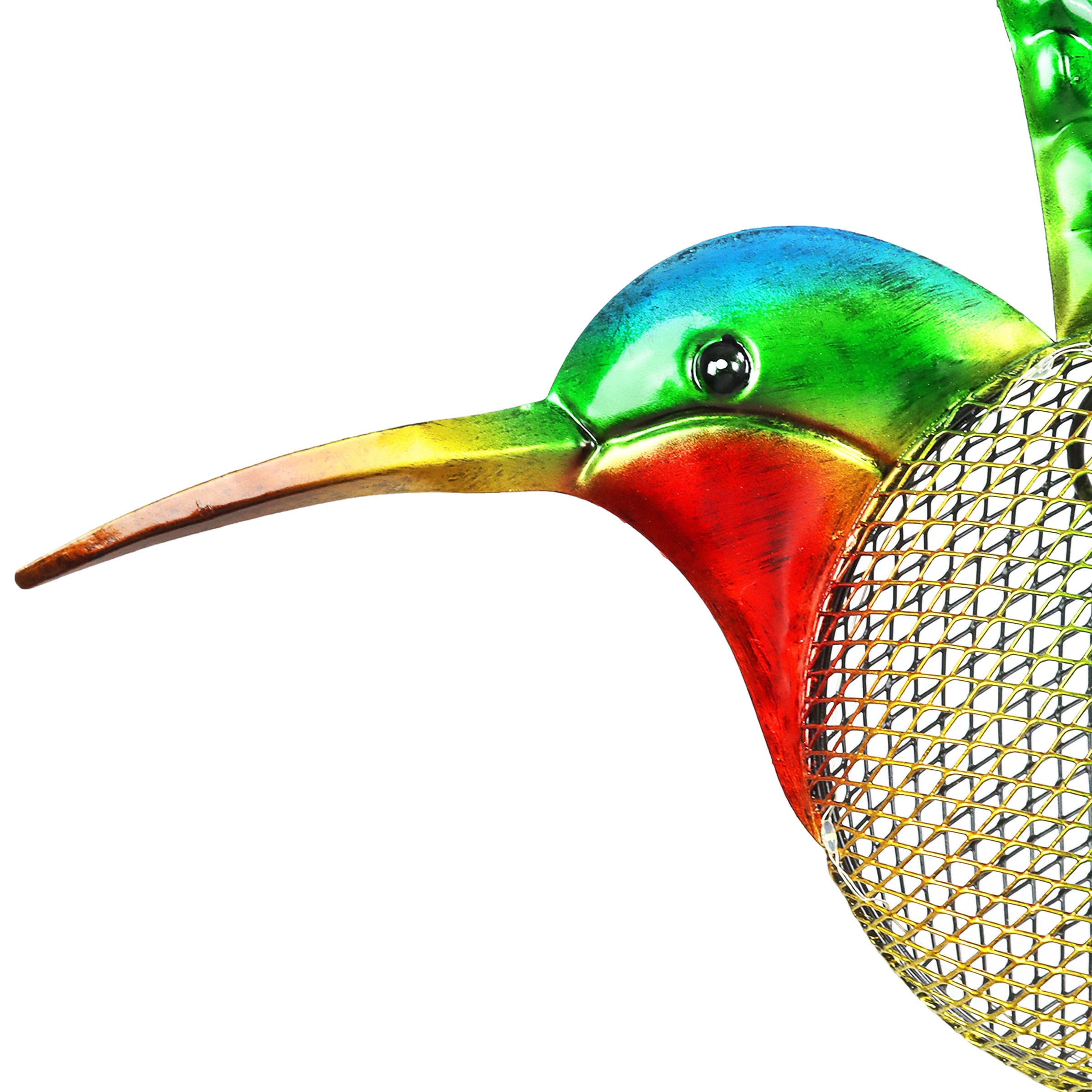 Colorful Metal Hanging Hummingbird Solar Bird Feeder
