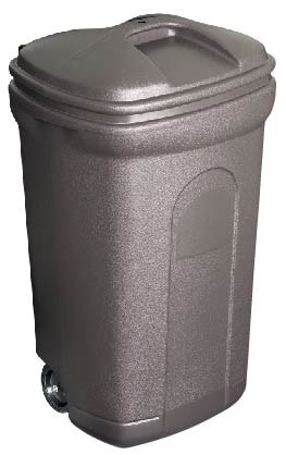 Blue Hawk 45-Gallons Black Plastic Wheeled Trash Can with Lid Outdoor in  the Trash Cans department at
