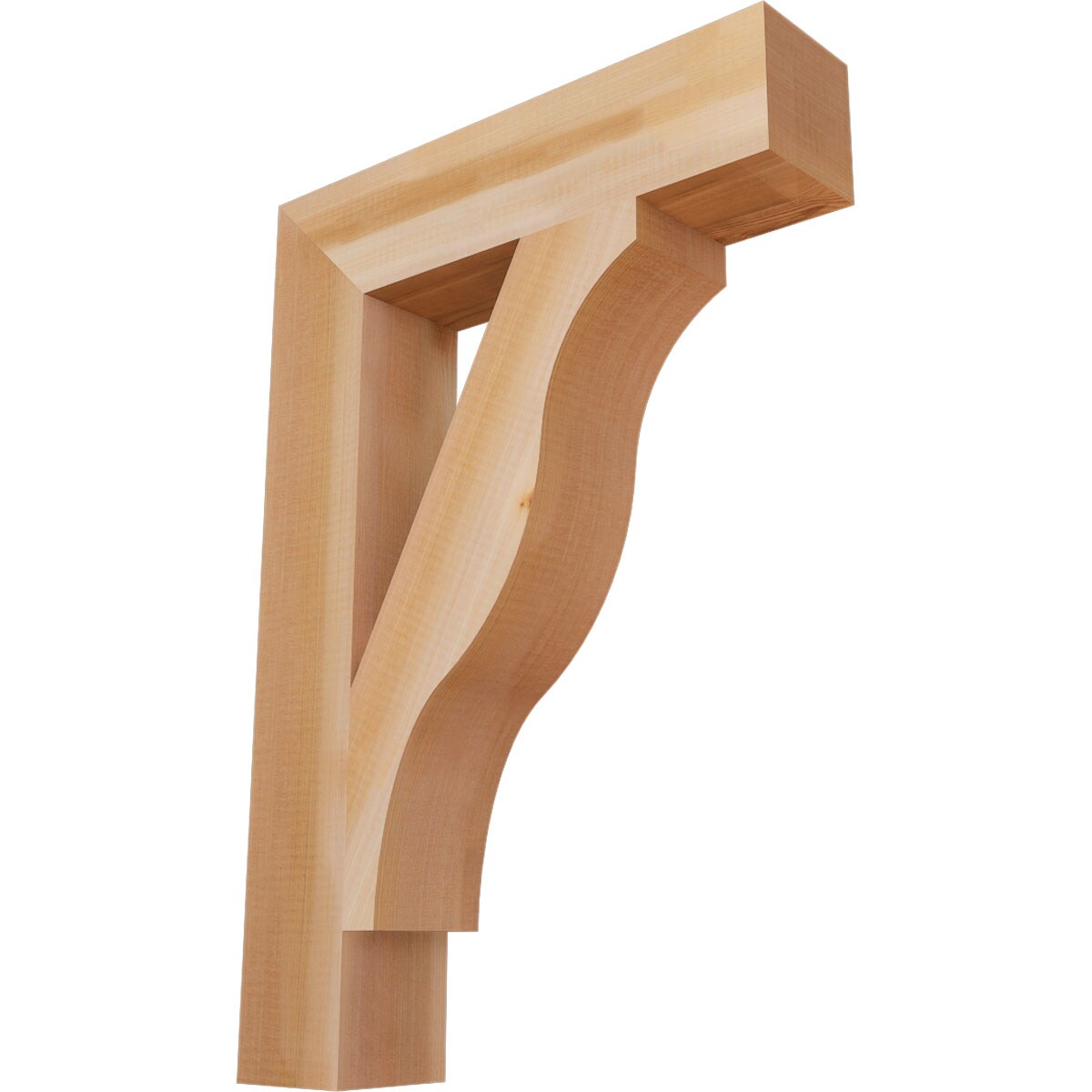 Ekena Millwork BKT04X18X26FST05SWR Funston Block Smooth 3-1/2-in x 18-in x 26-in Western red cedar Brown Wood Standard bracket