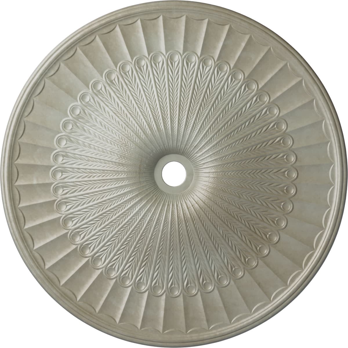 Ekena Millwork CM51GLFLS Galveston 51-in W x 51-in L Painted Flash Gold Polyurethane Split Ceiling Medallion