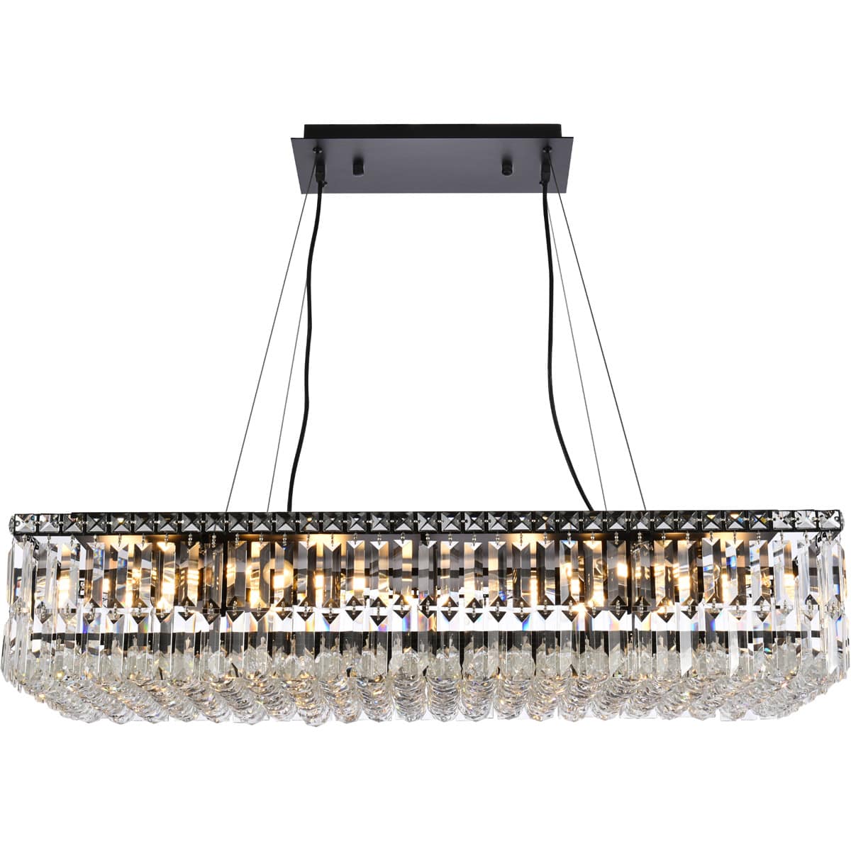 Elegant Lighting 1967157 V2034D36BK/RC Maxime Island Light Black and Clear