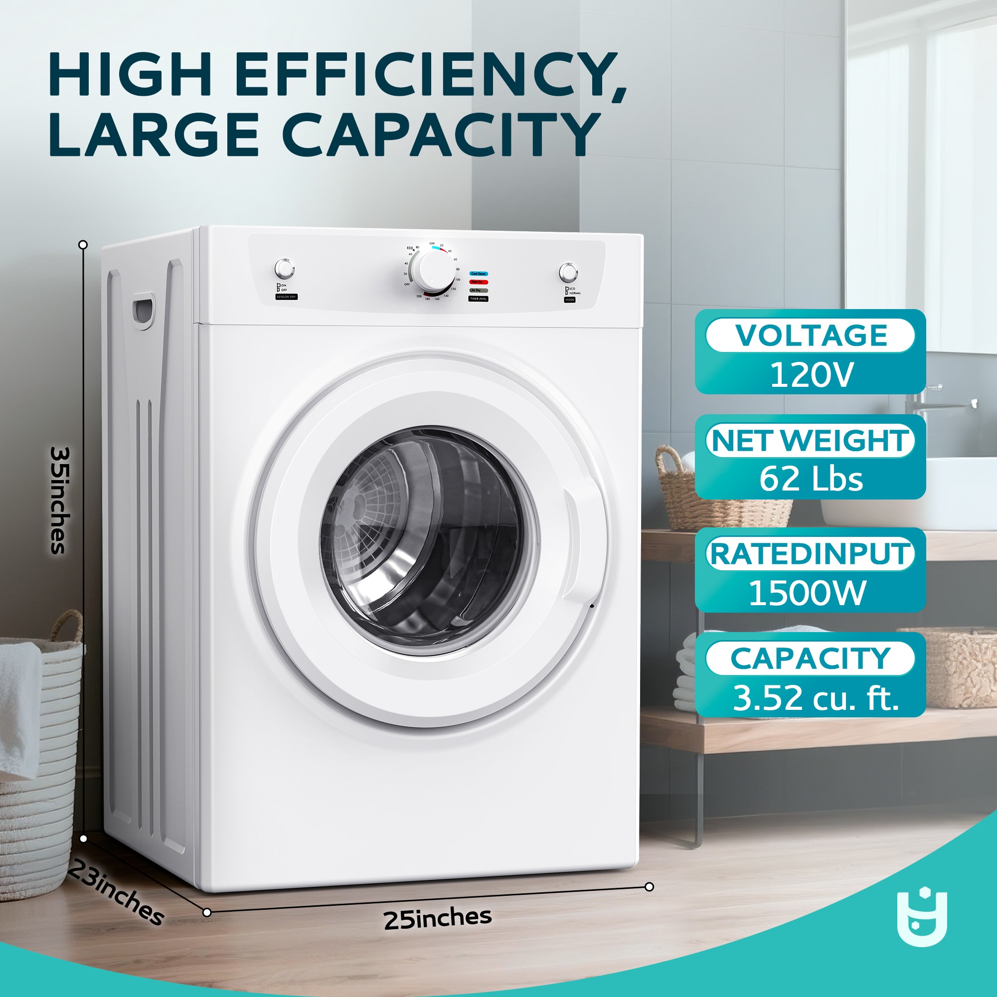 Euhomy CD007-350WH-E-LS-SC Elec-Dry - View #8