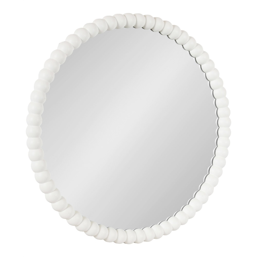 Kate and Laurel 27.99-in W x 27.99-in H Round White Framed Wall Mirror