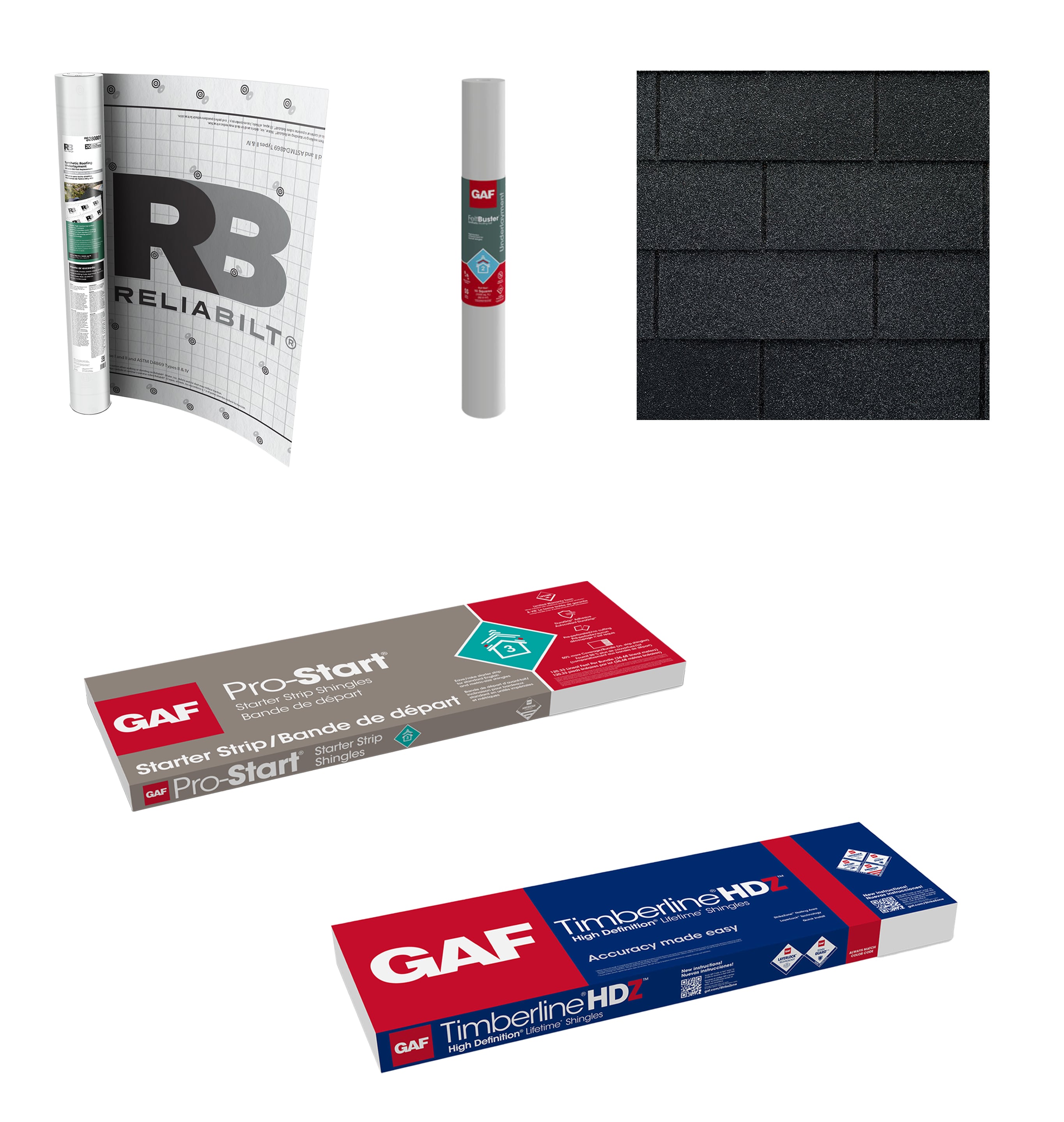 shop-reliabilt-gaf-roofing-starter-bundle-underlayment-shingles-and